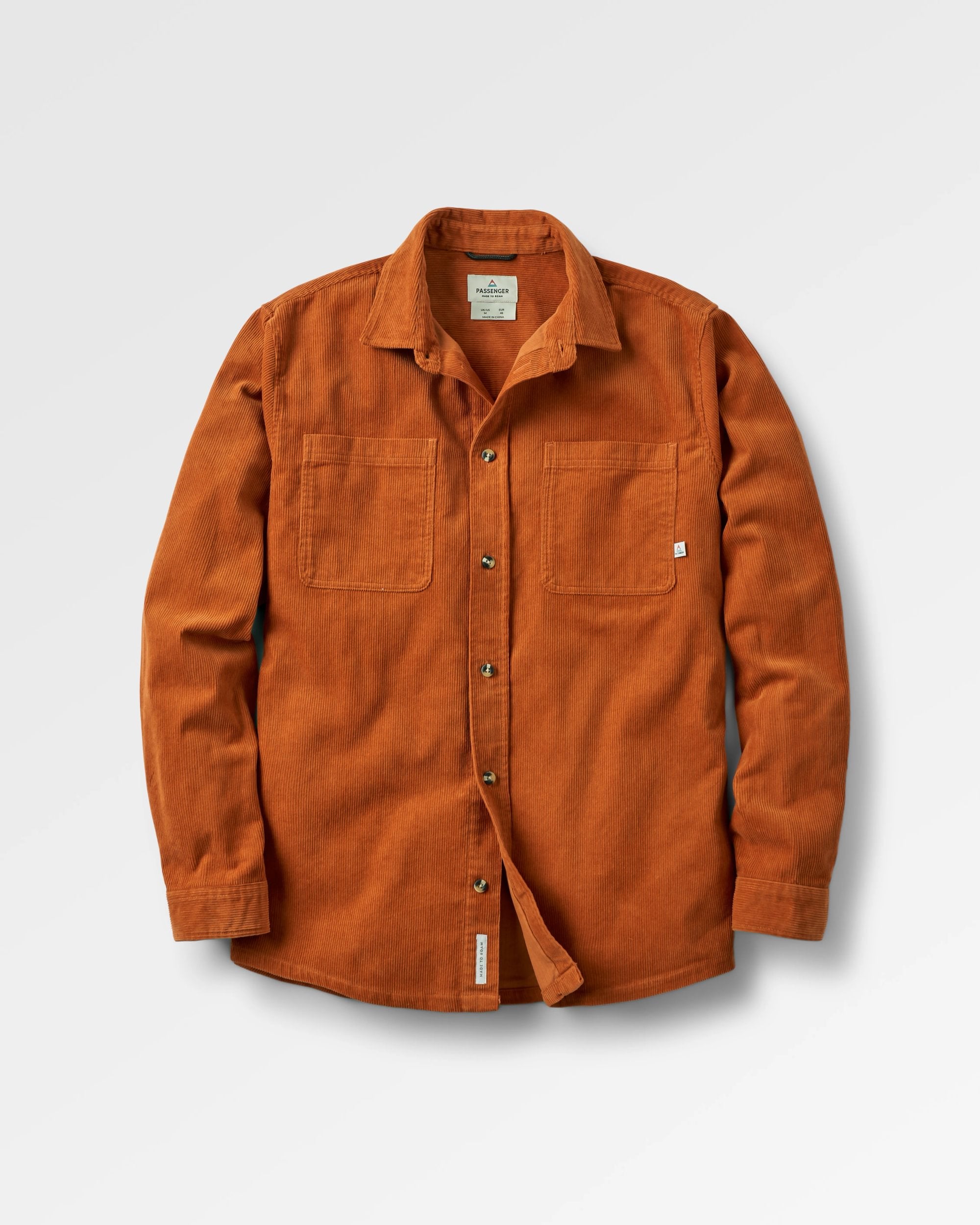 Backcountry Cord Shirt - Sunset Orange - Flatlay