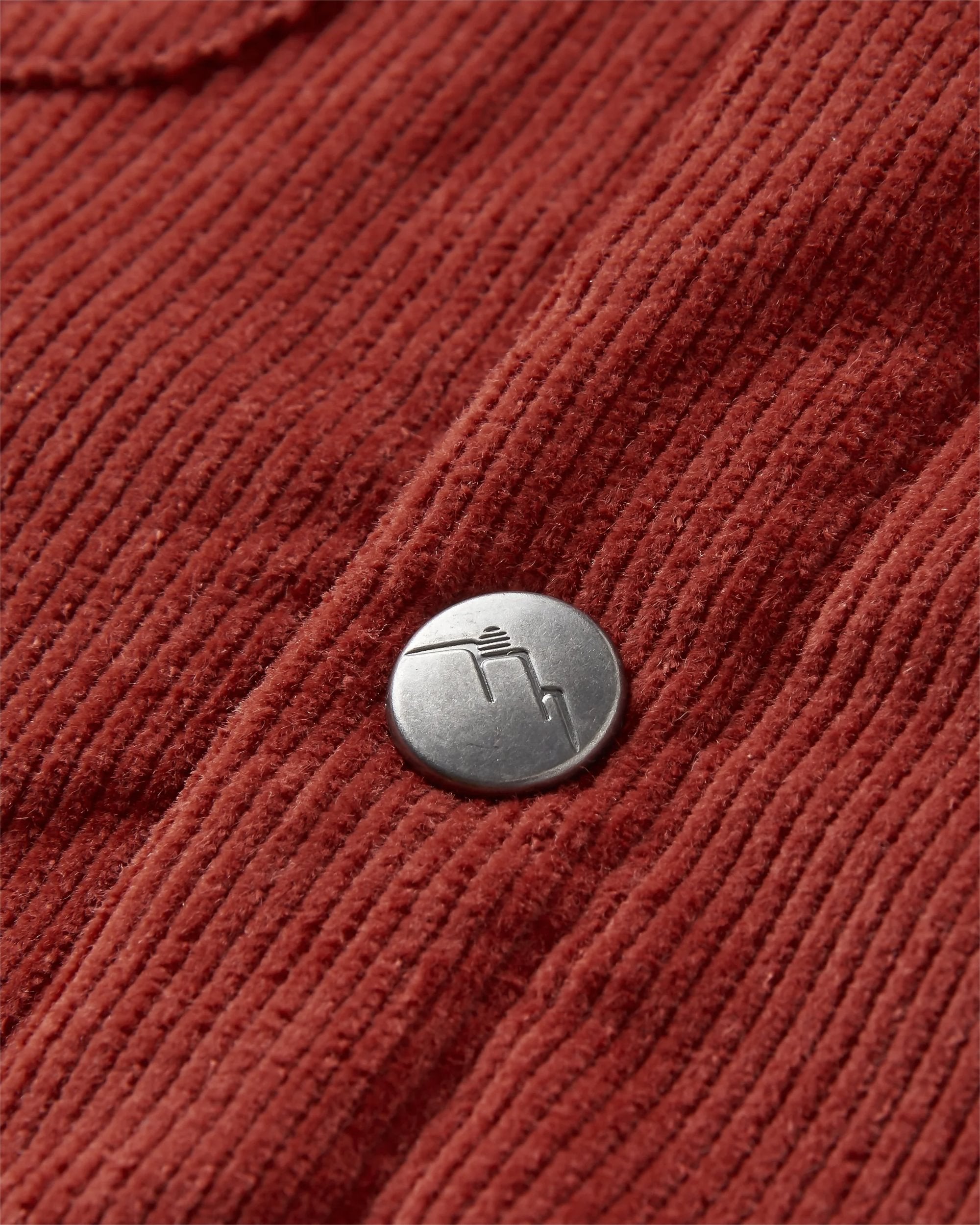 Kodiak Sherpa Lined Cord Overshirt - Red Ochre - Flatlay