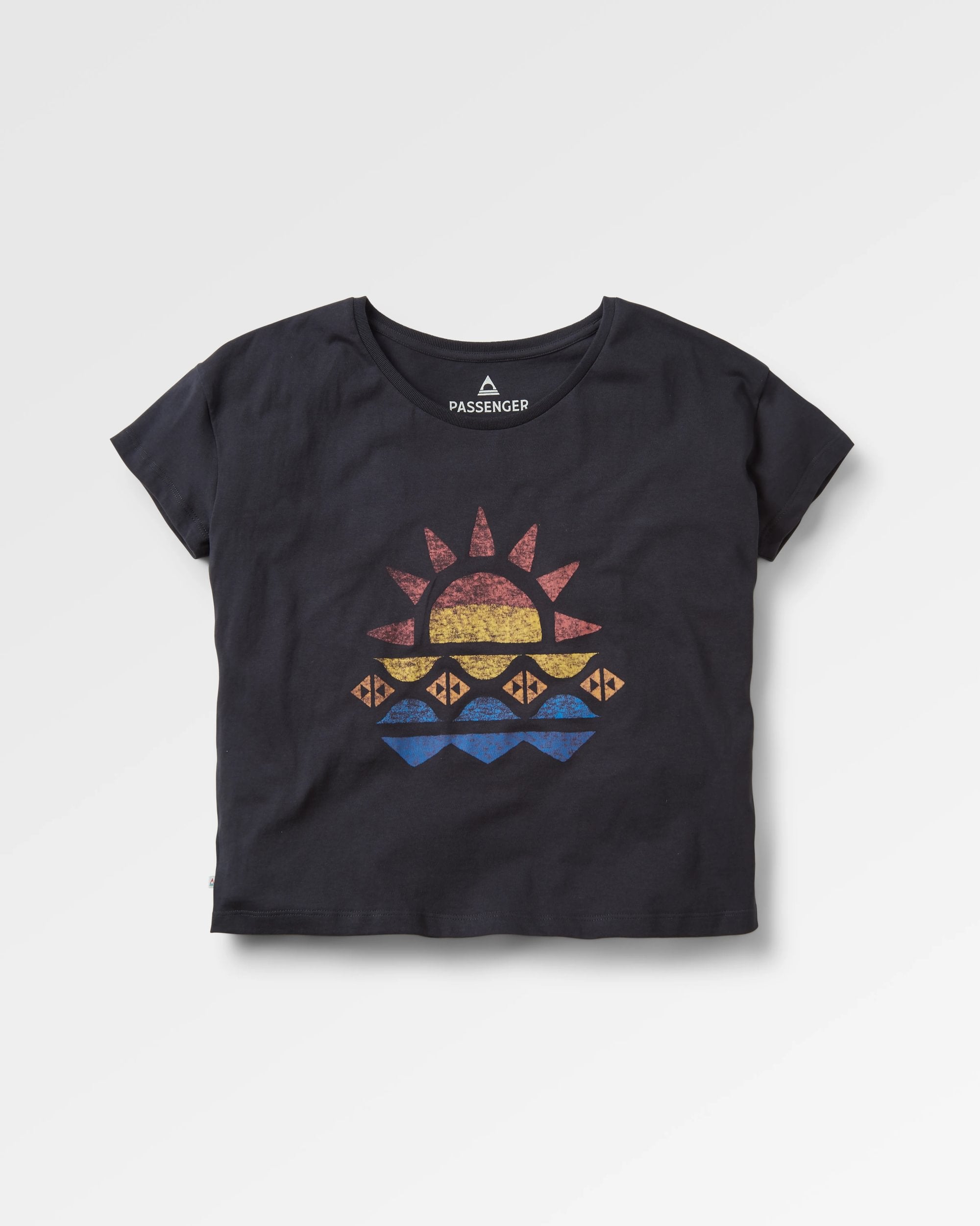 Sunray Recycled Cotton T-Shirt - Black - Flatlay