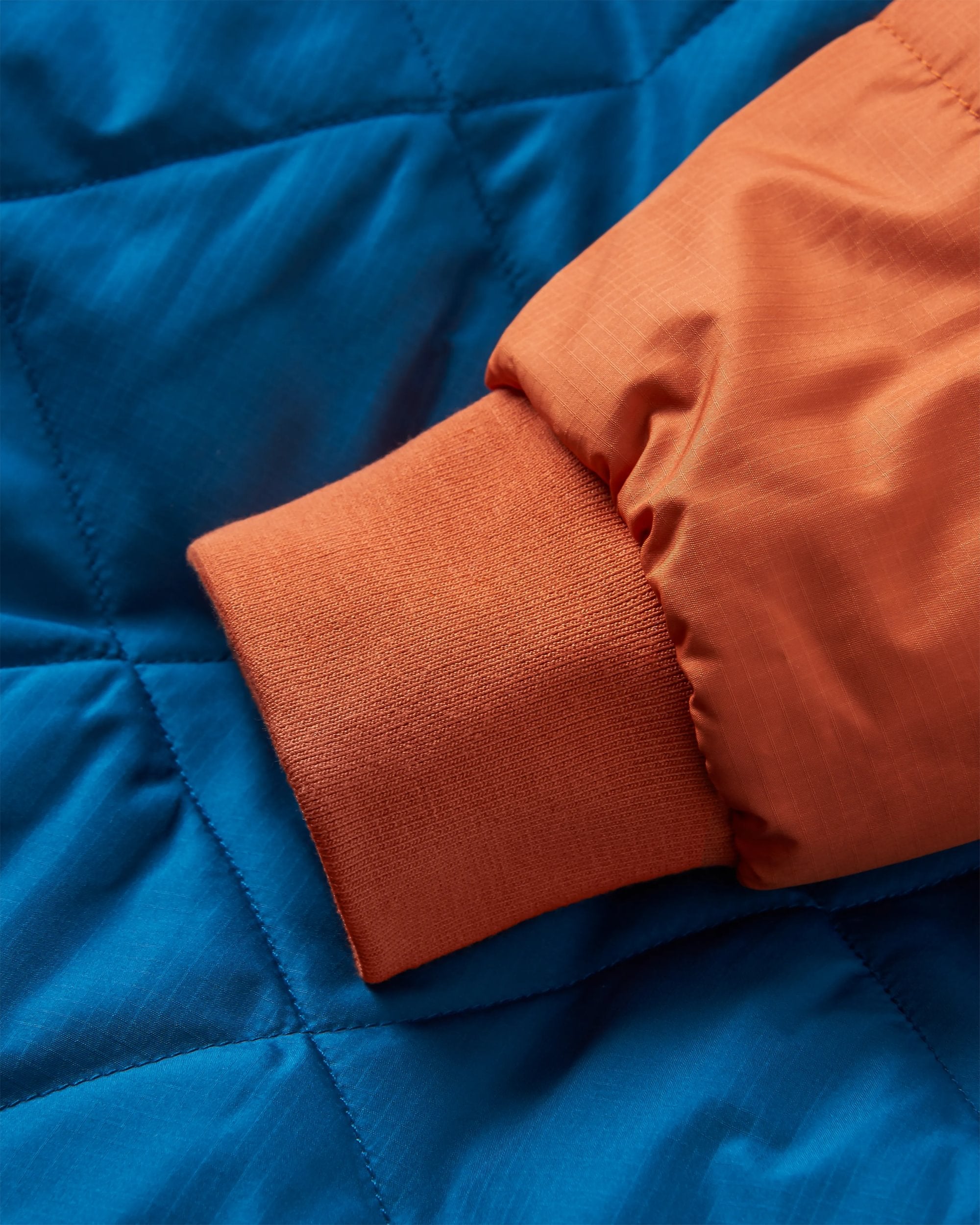 Oceanic Recycled Insulated Anorak - Tidal Blue/Burnt Orange - Flatlay
