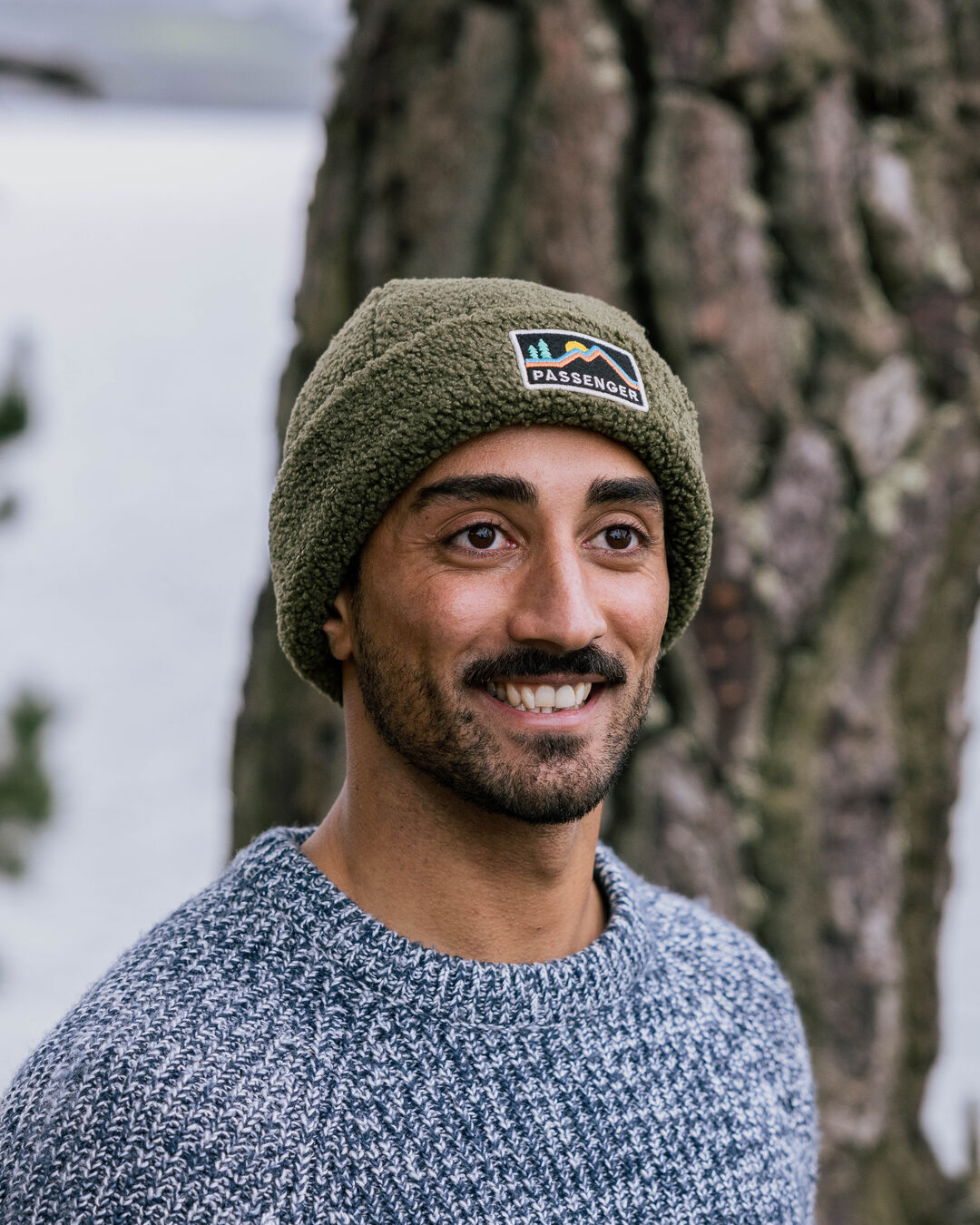 Male_Peak Recycled Sherpa Beanie - Khaki