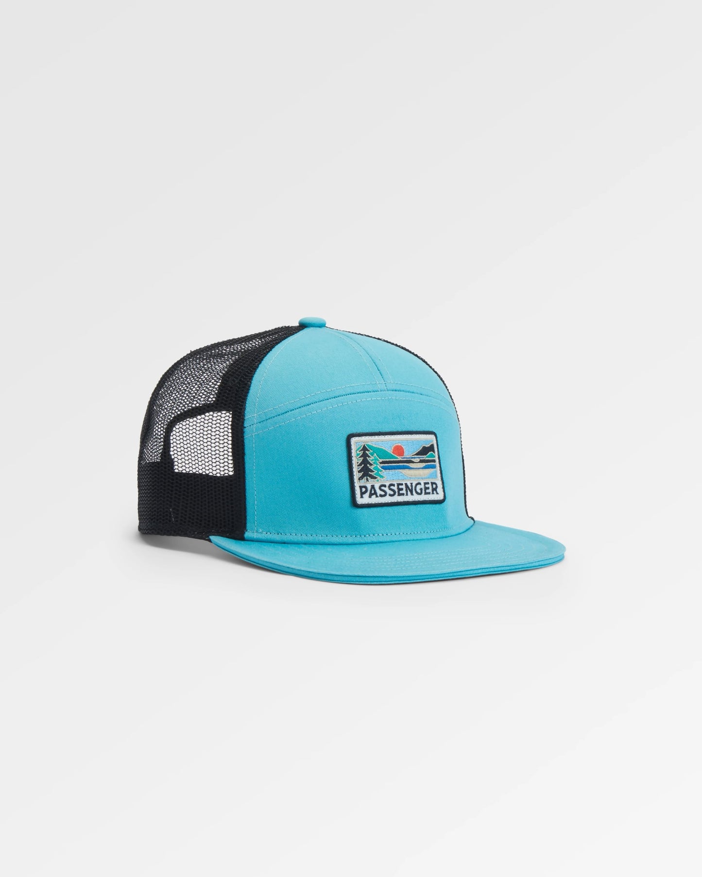 Roamer 7 Panel Organic Cotton Trucker Cap - Arctic - Flatlay