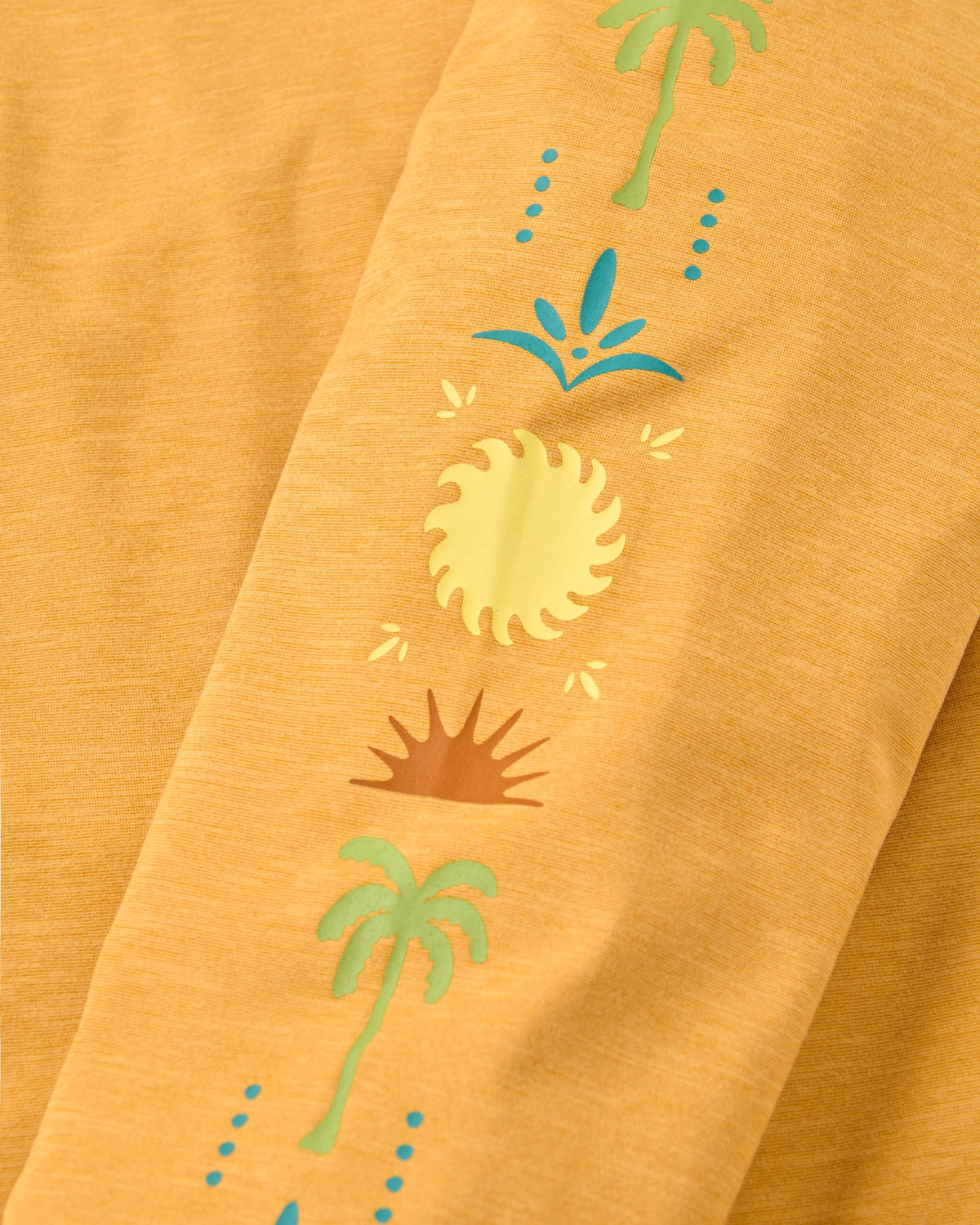 Sunvale Lightweight UPF50 LS T-Shirt - Spruce Yellow Marl - Flatlay