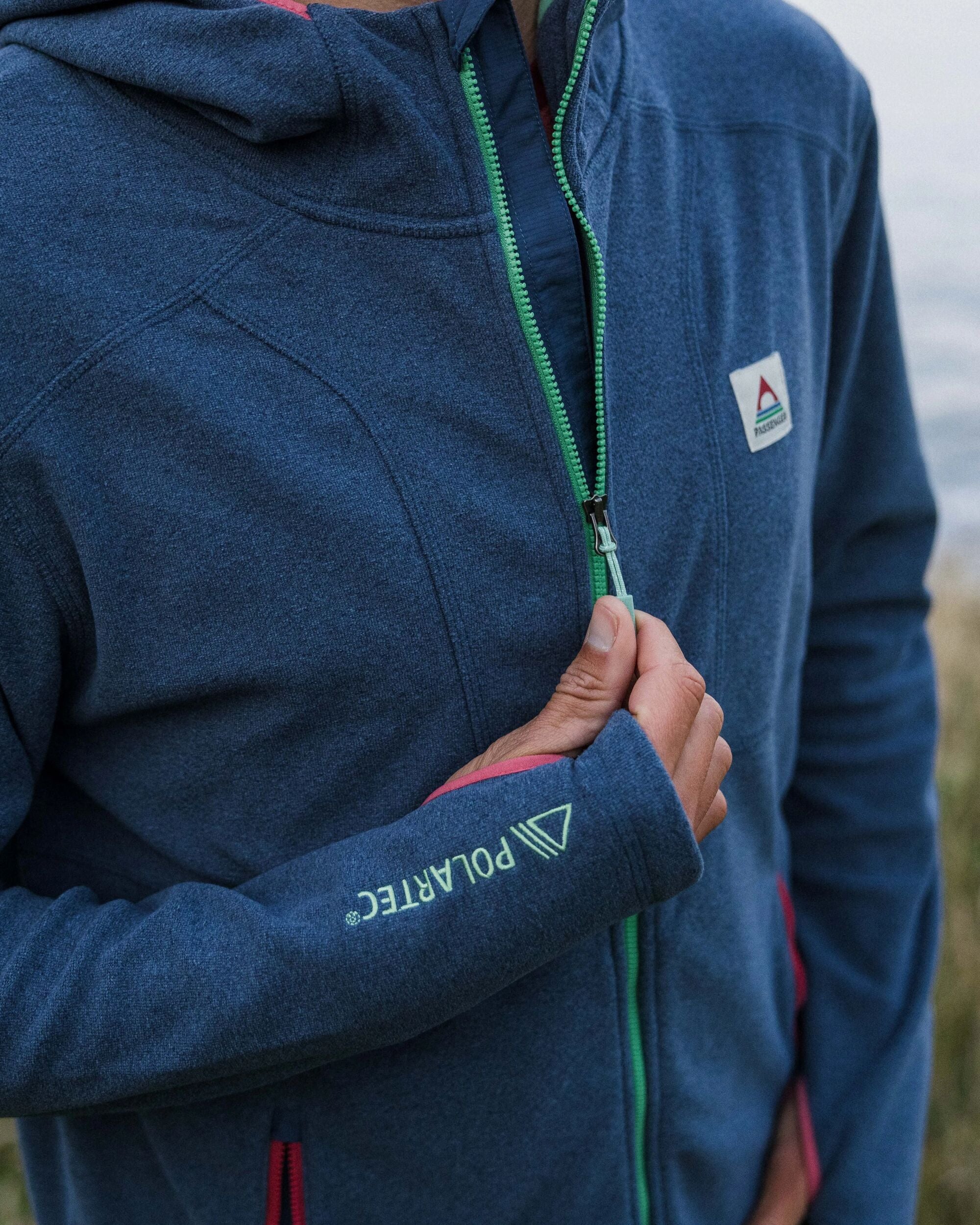 Pinegrove Recycled Polartec® Fleece Hoodie - Dark Denim Marl - Lifestyle