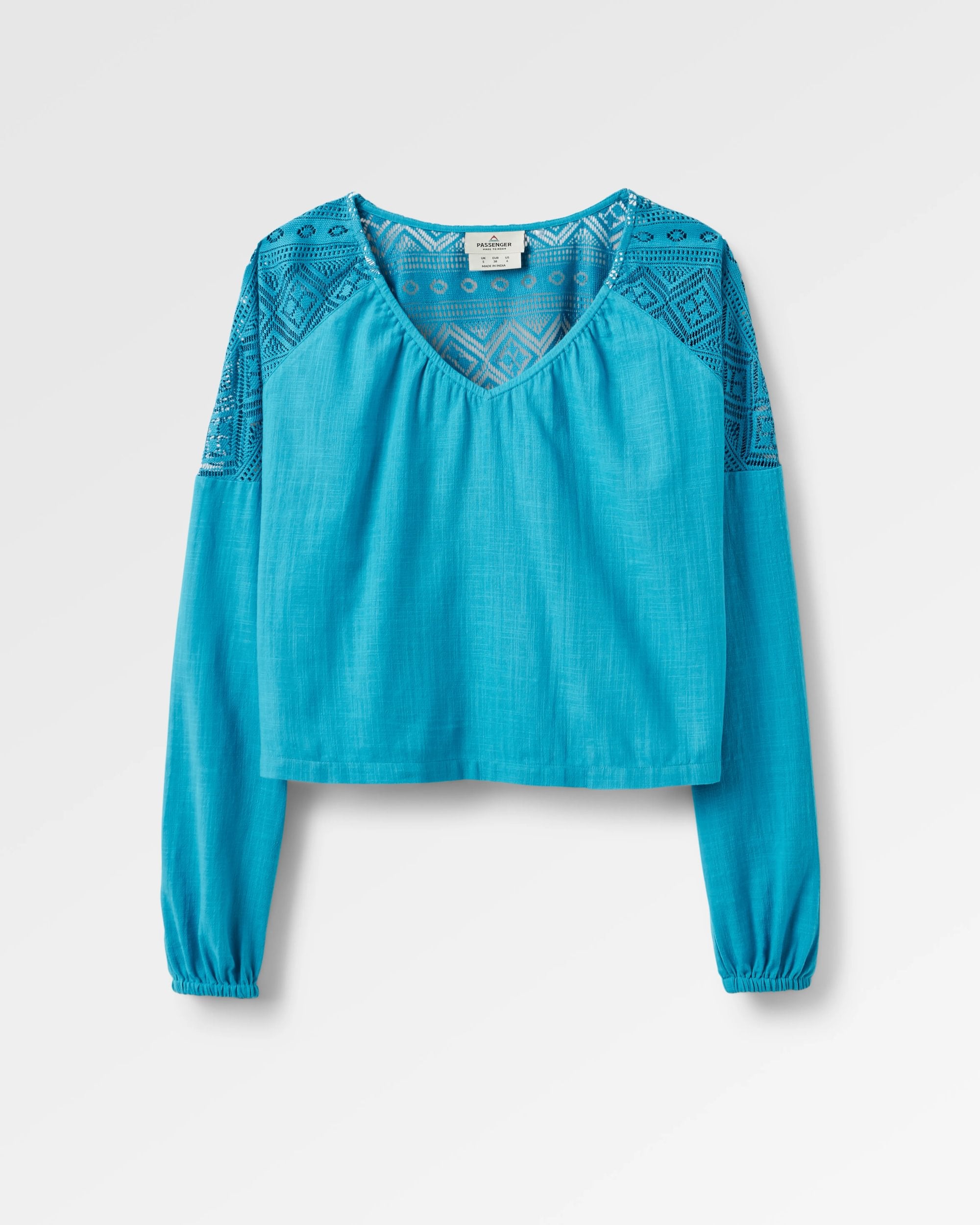 Flurry LS Woven Top - Bluejay - Flatlay