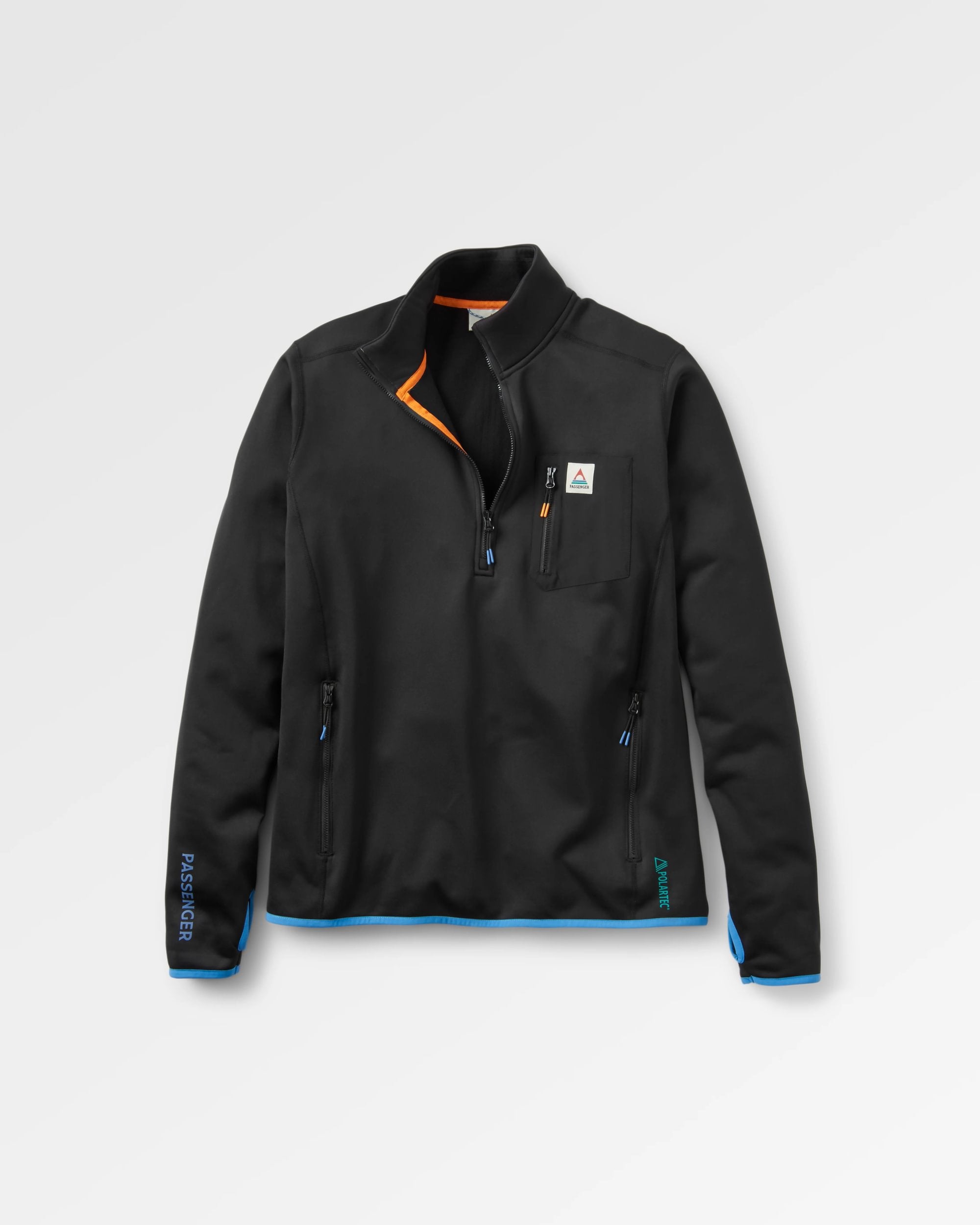 Solitude Recycled Polartec® Fleece Pullover - Black - Flatlay