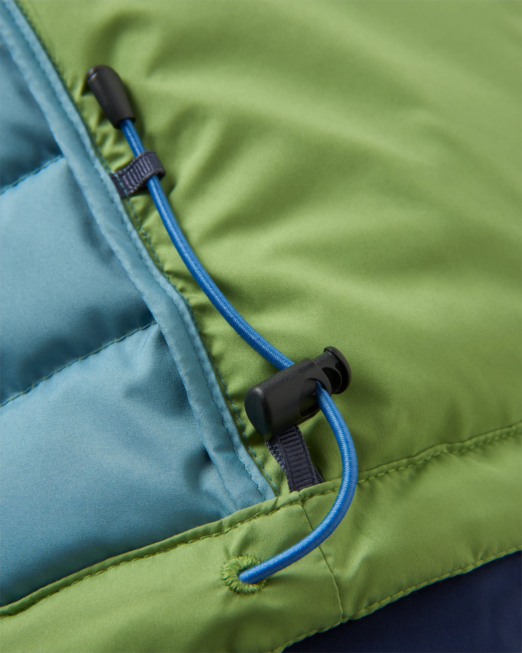 Ashland Down Recycled Jacket - Rich Navy/Pear Green - Flatlay