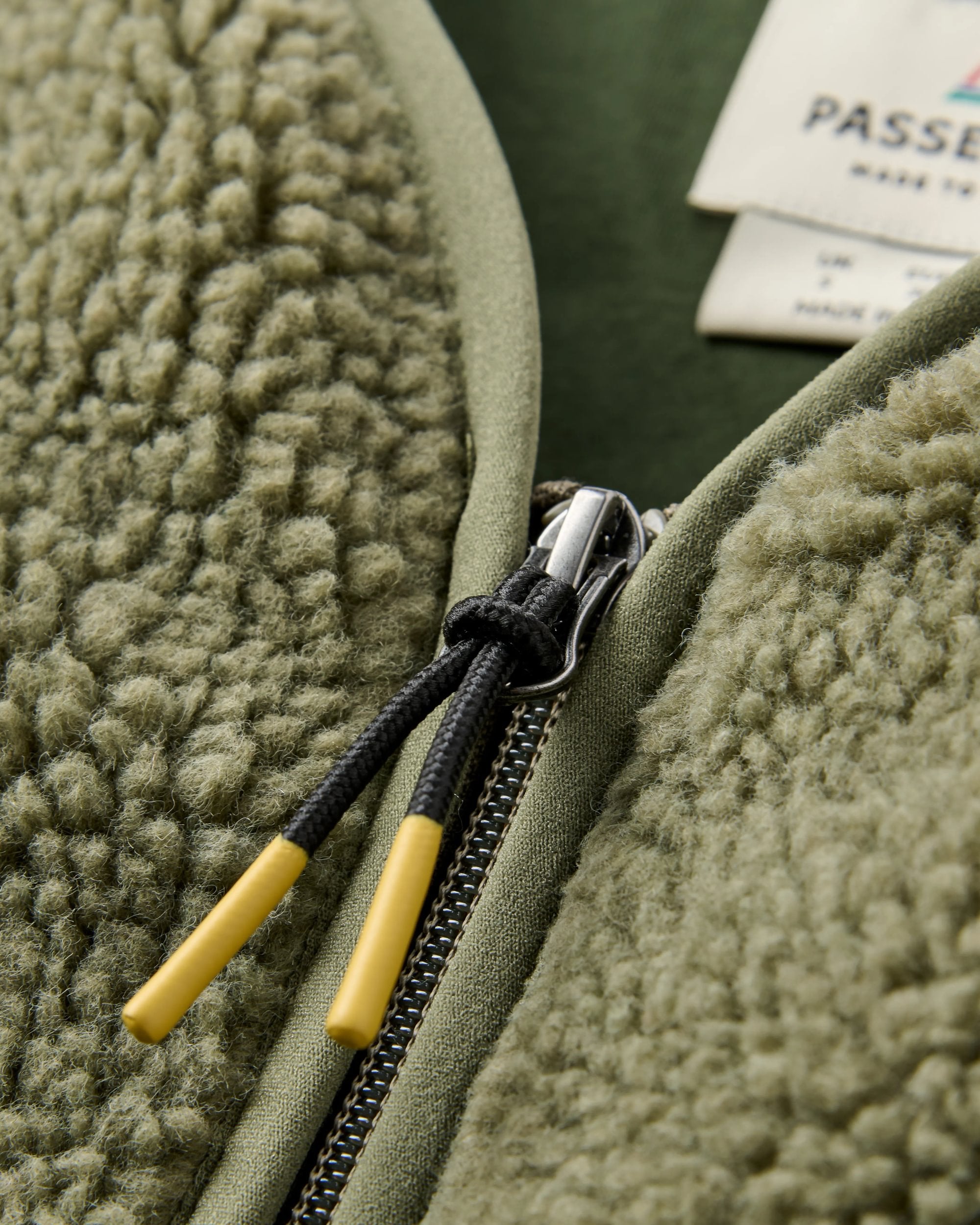 Tawny Deep-Pile Sherpa Fleece - Dusty Olive - Flatlay