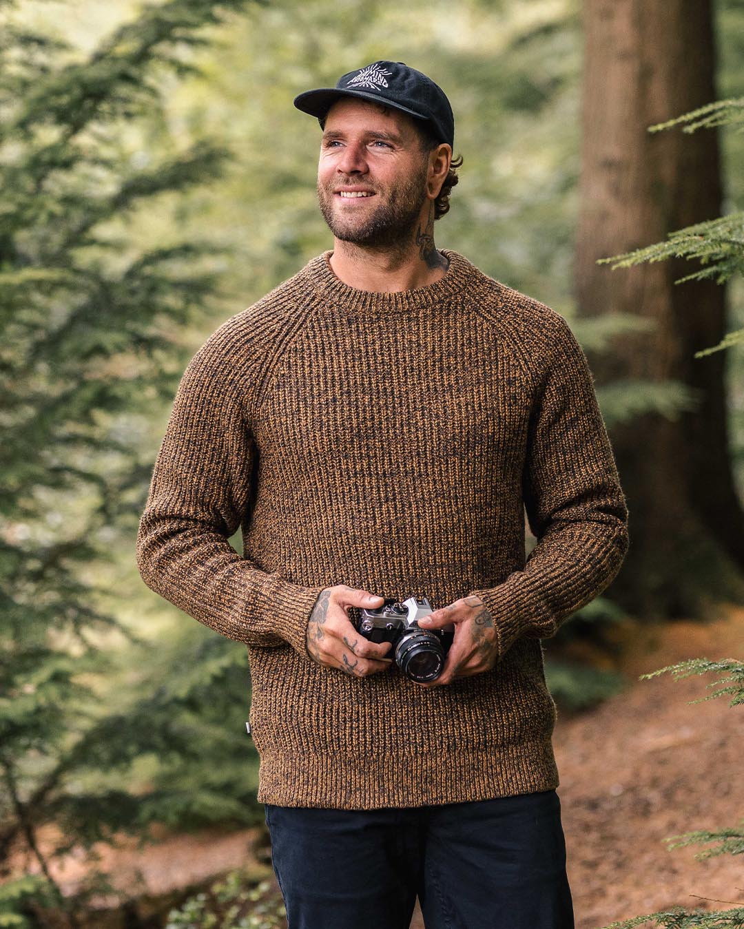 Fog Recycled Knitted Jumper - Dusty Ochre - Lifestyle