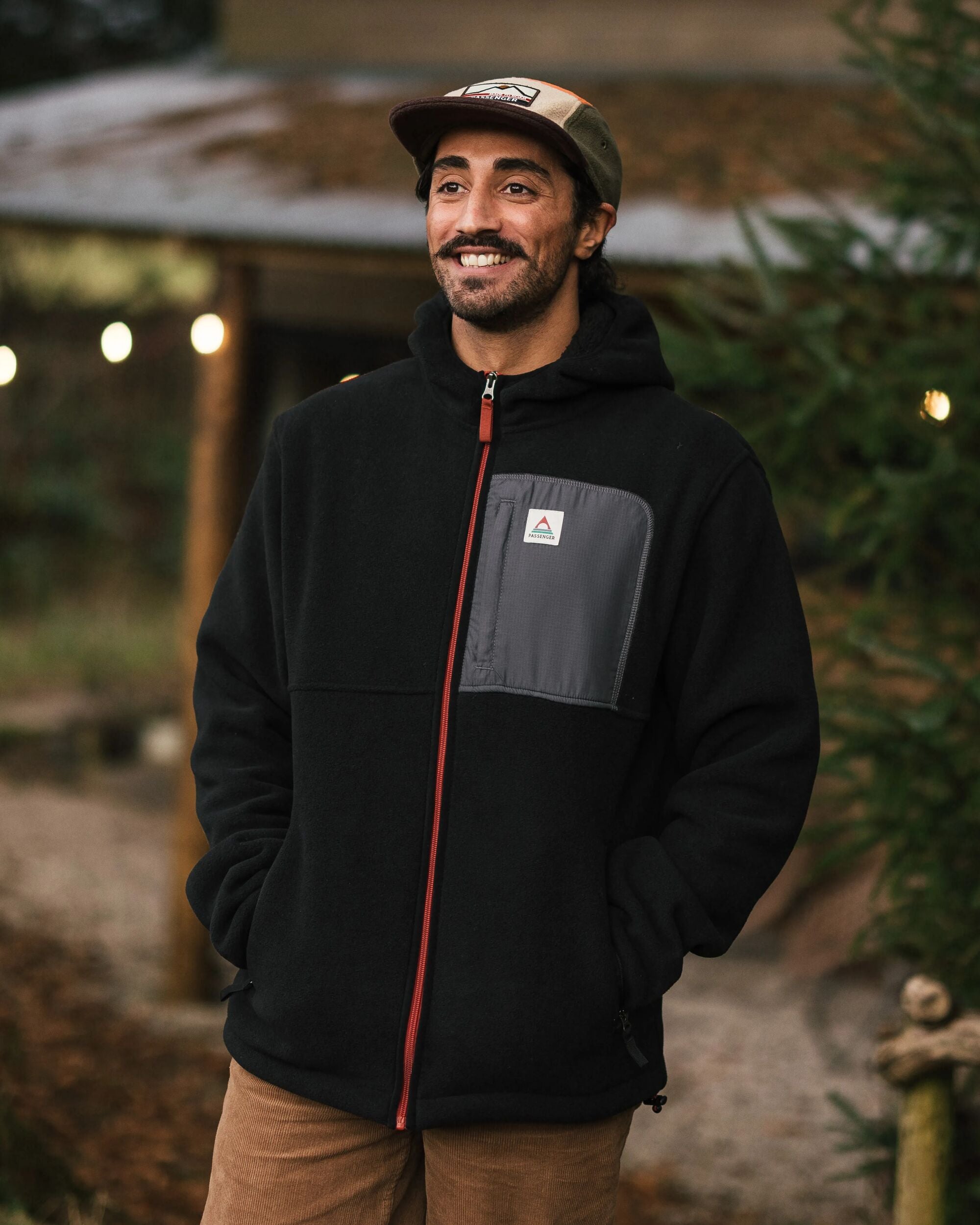 Loch Hooded Recycled Polar Fleece - Black - Lifestyle