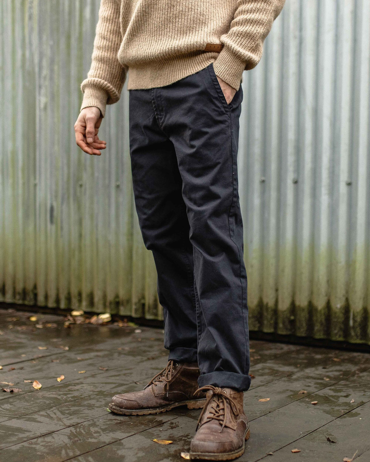 365 Cotton Trouser - Faded Black - Lifestyle