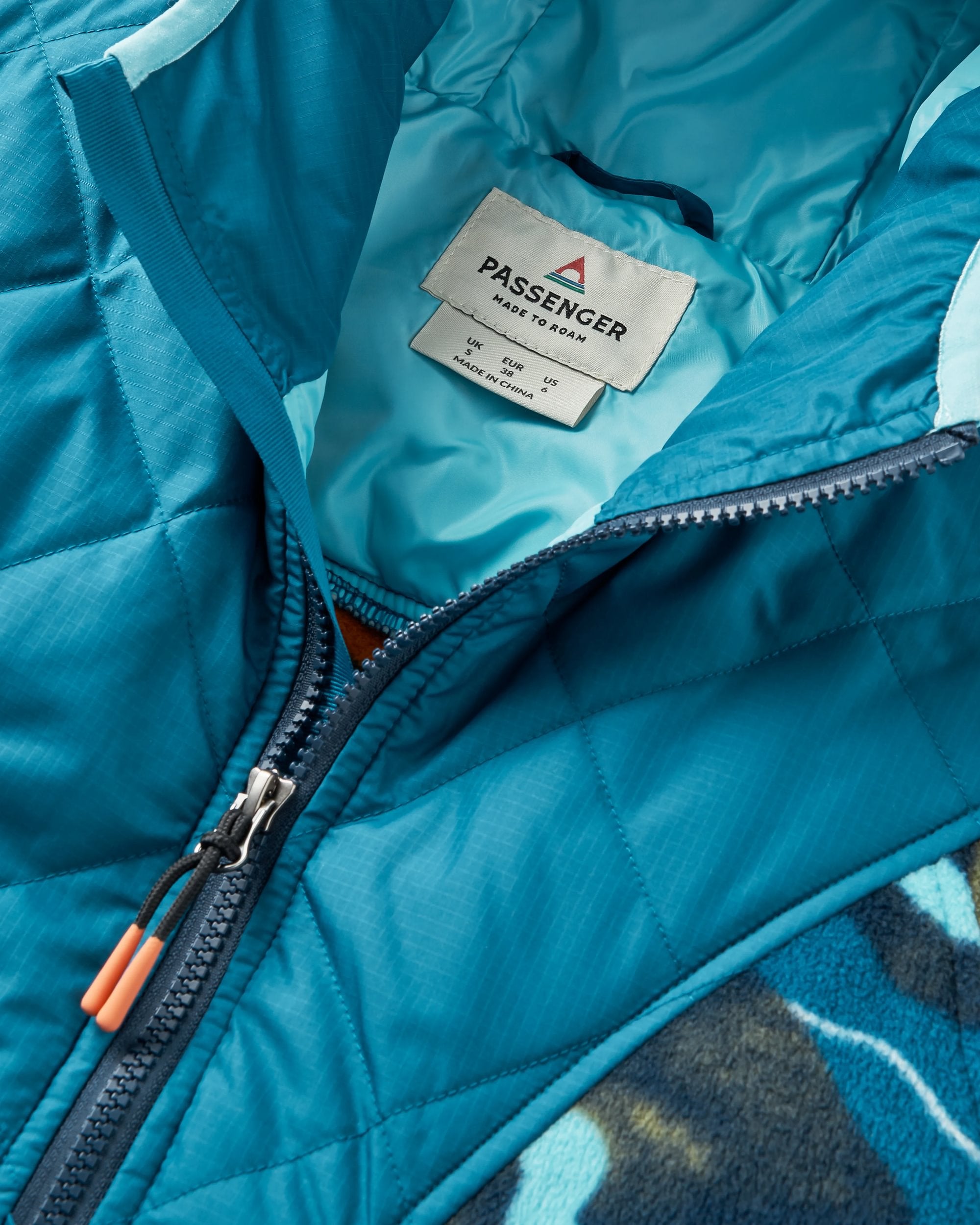 Juana Recycled Polar Hooded Fleece - Adventure Tidal Blue - Flatlay