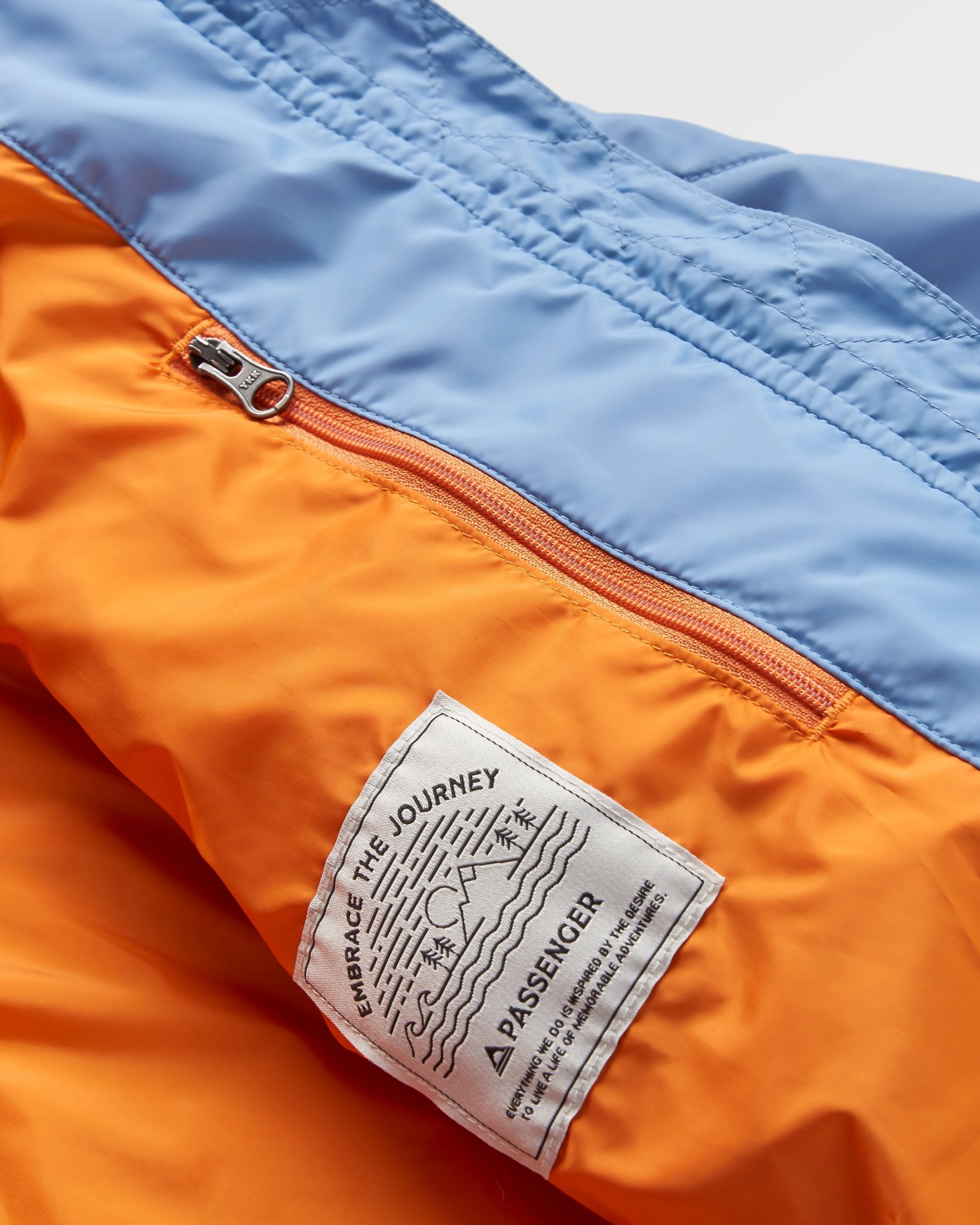 Flora Long Recycled Insulated Parka - Faded Denim - Flatlay