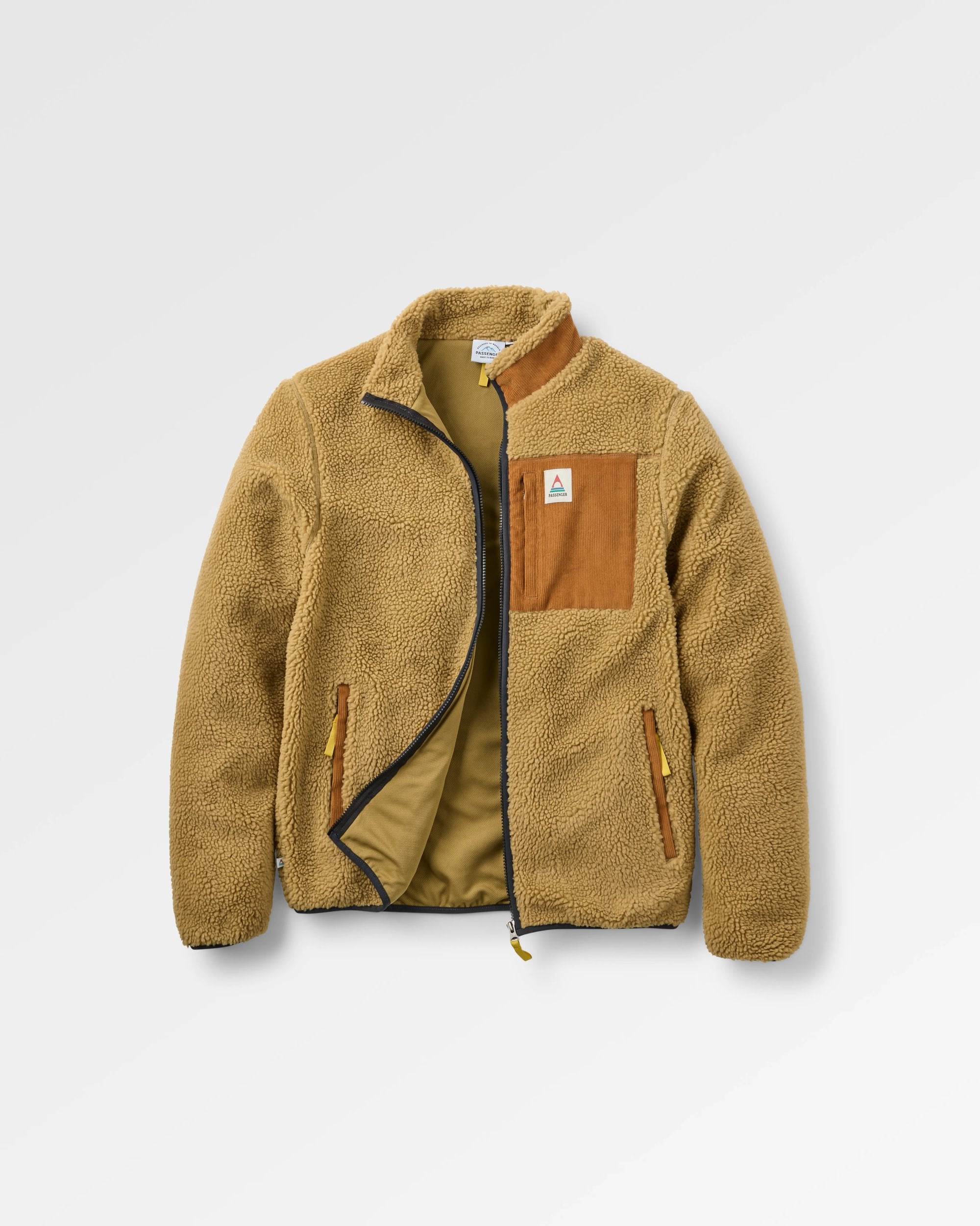 Trekker Recycled Deep-Pile Sherpa Fleece - Biscuit - Flatlay