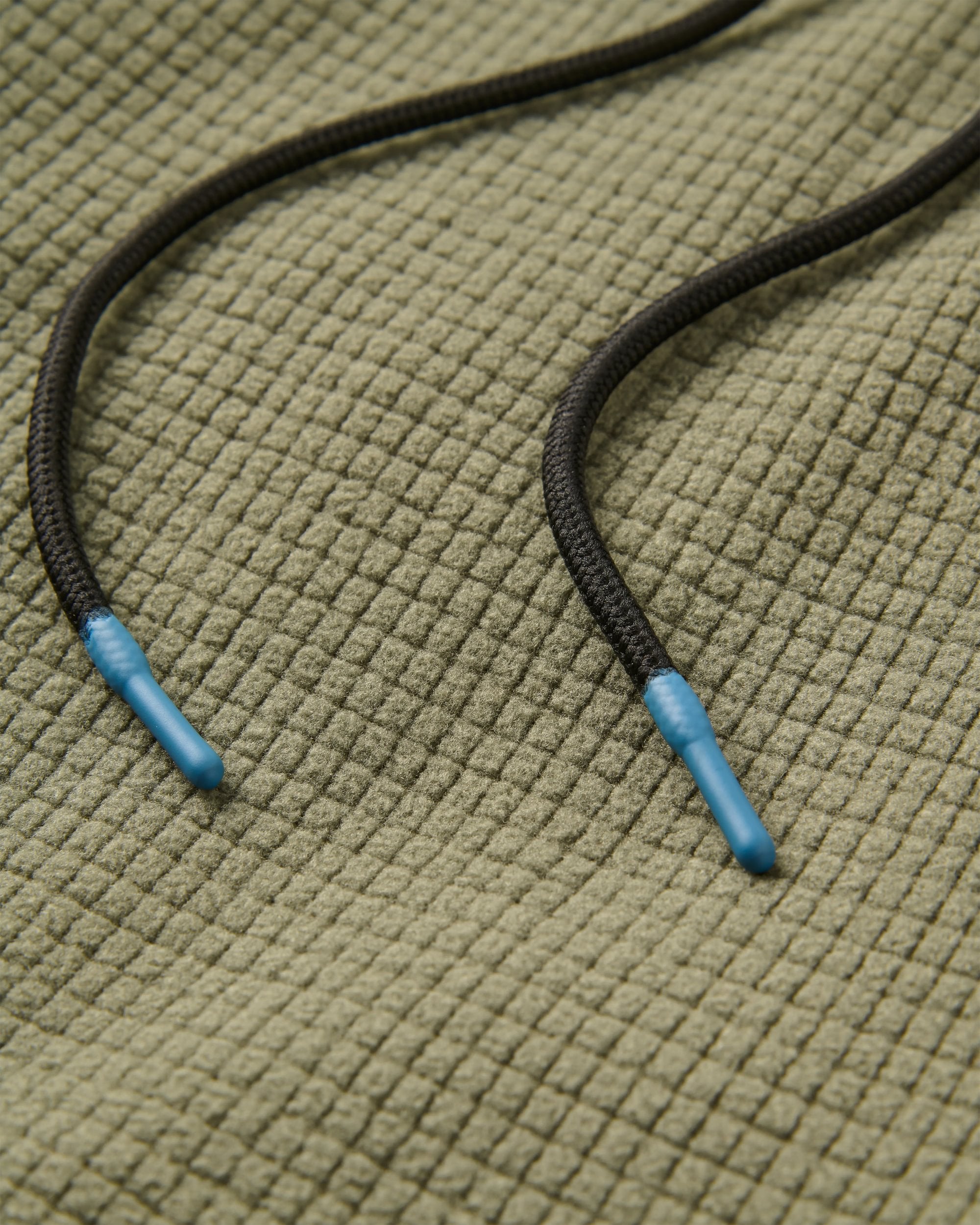 Point Grid Recycled Fleece Hoodie - Dusty Olive - Flatlay