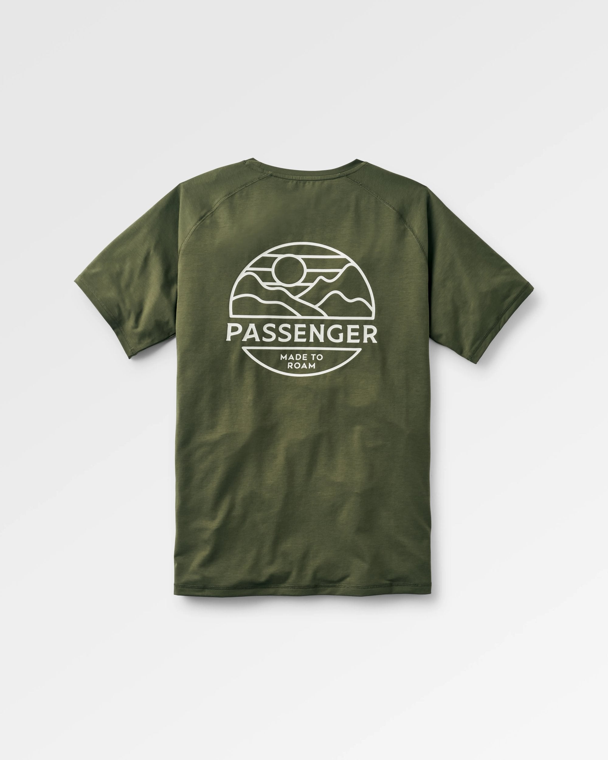 Sedona Recycled Active T-Shirt - Khaki - Flatlay