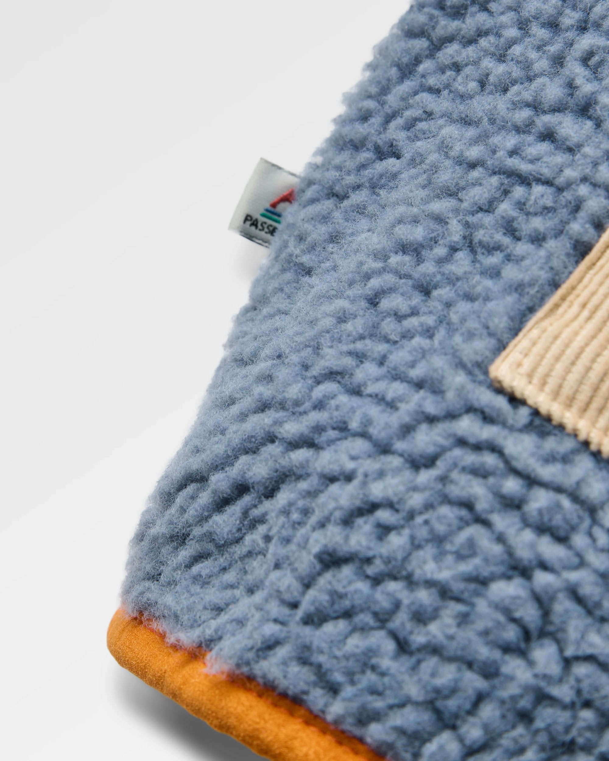 Clover Recycled Sherpa Hooded Fleece - Stormy Blue - Flatlay