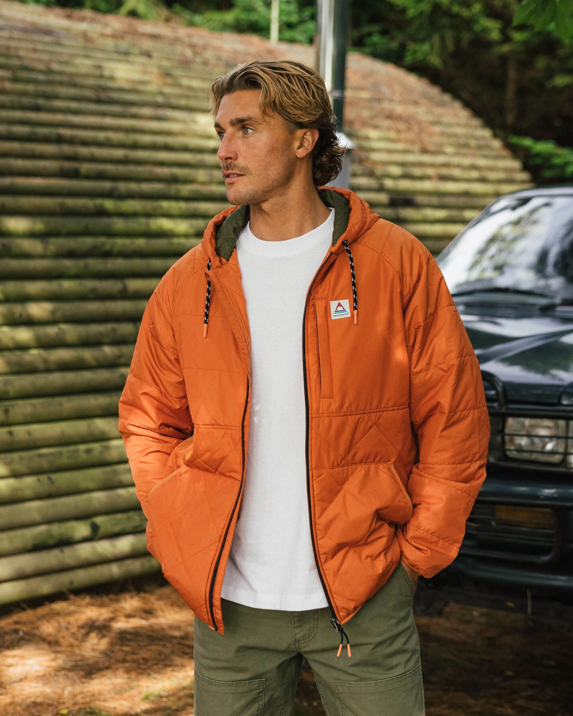 Dylan Recycled Insulated Full Zip Jacket - Burnt Orange - Lifestyle