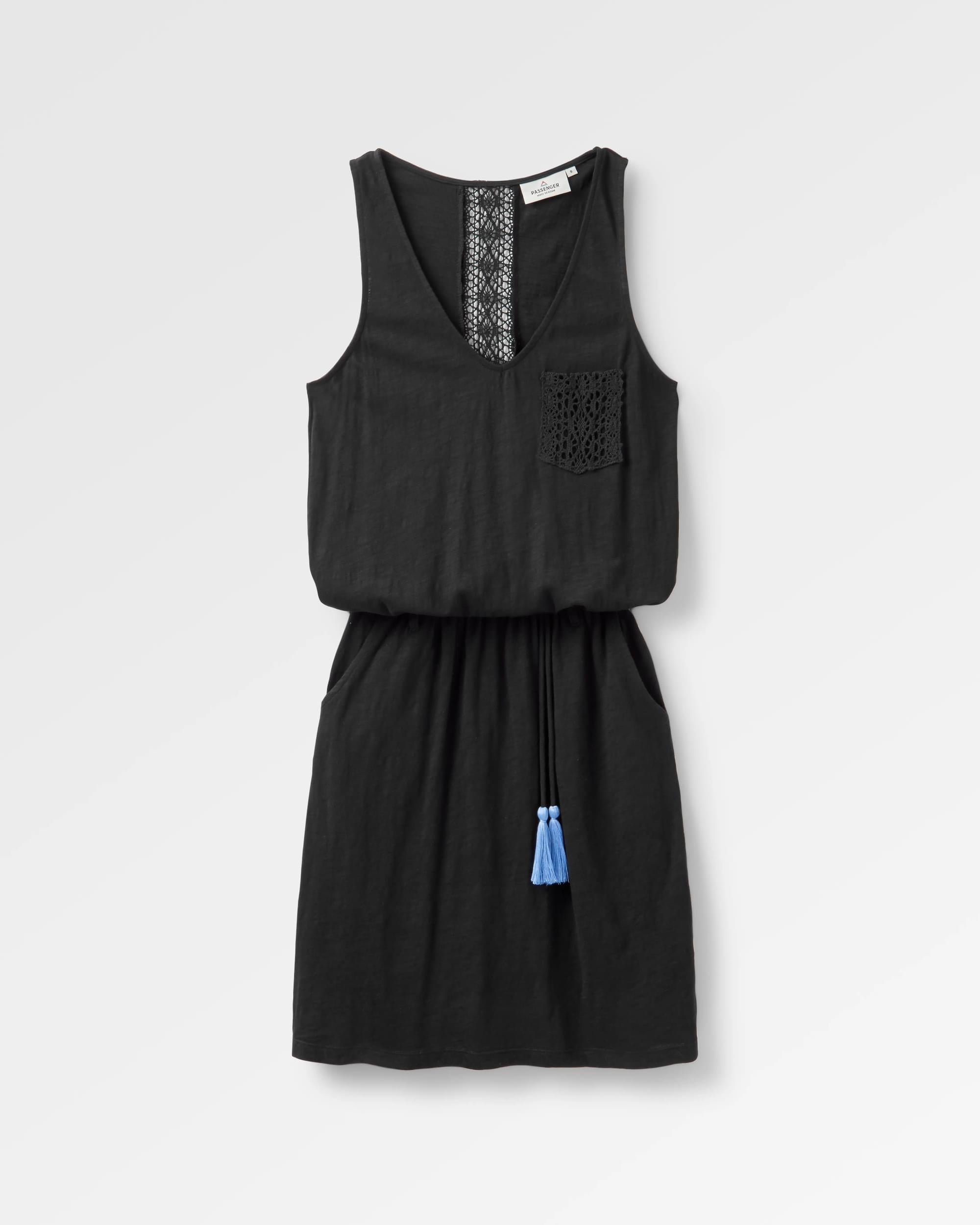 Rivergate Recycled Cotton Dress - Black - Flatlay