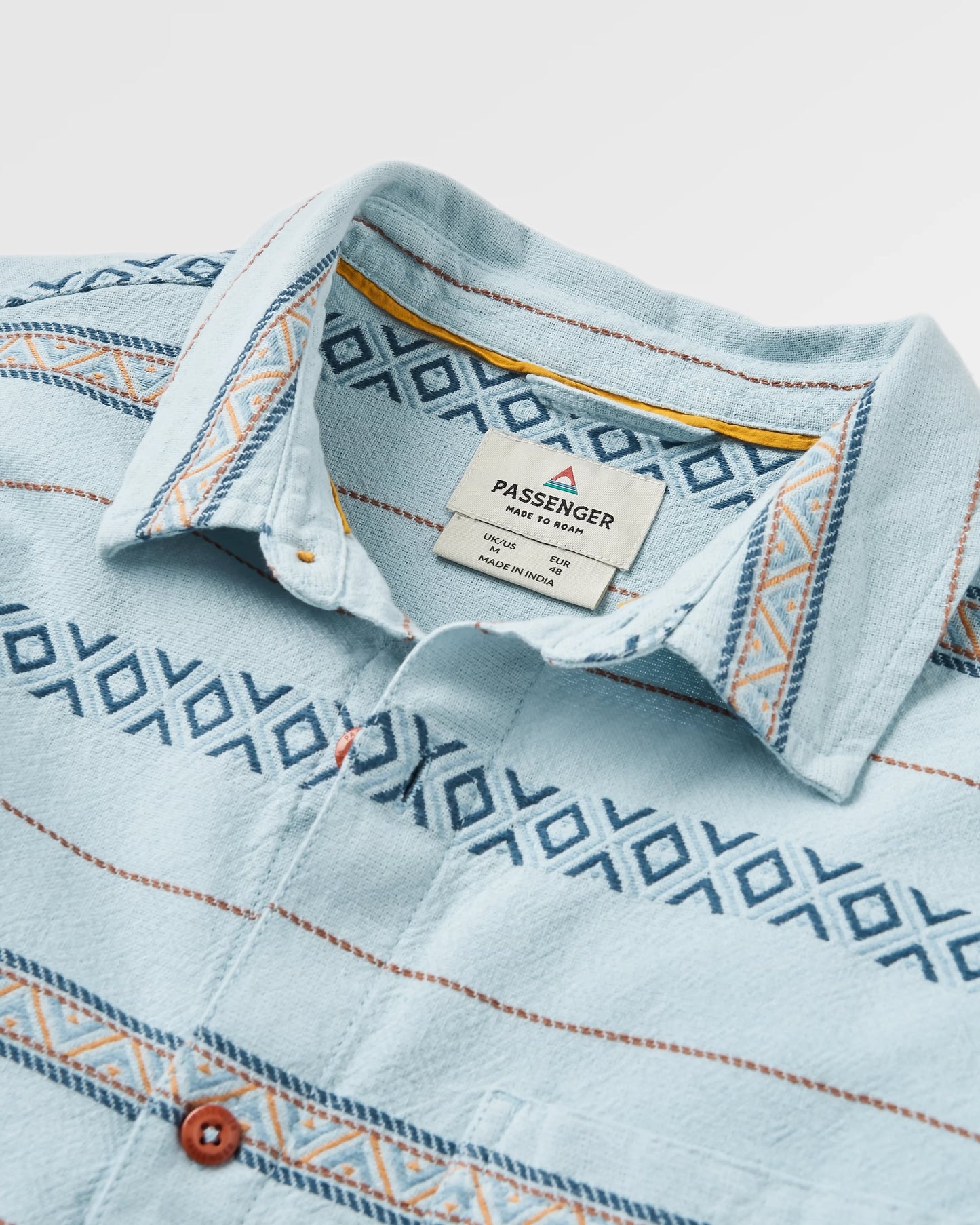 Voyage Jacquard Shirt - Ice Blue Jacquard - Flatlay