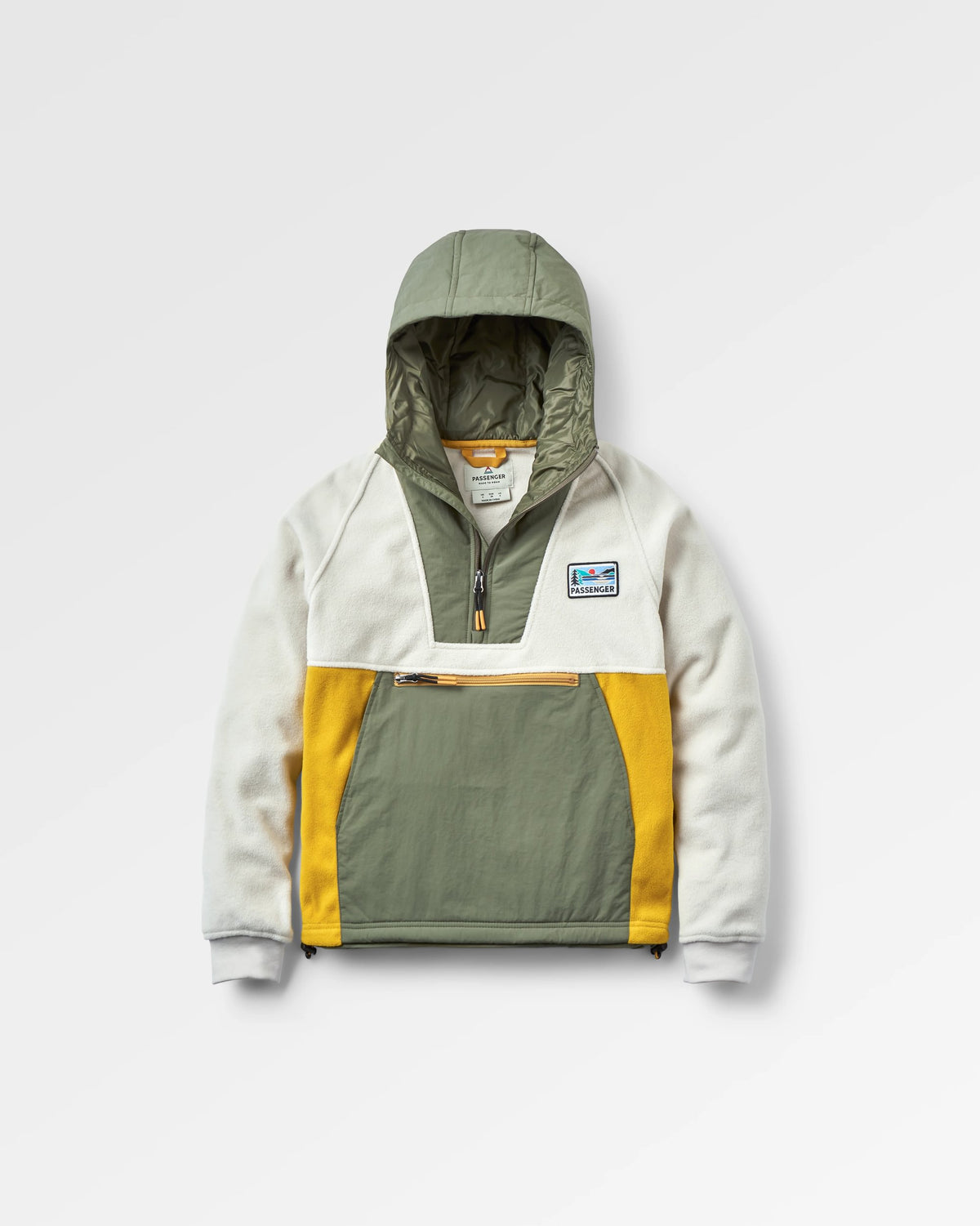 Alexander Hooded Polar Fleece - Vintage White - Flatlay