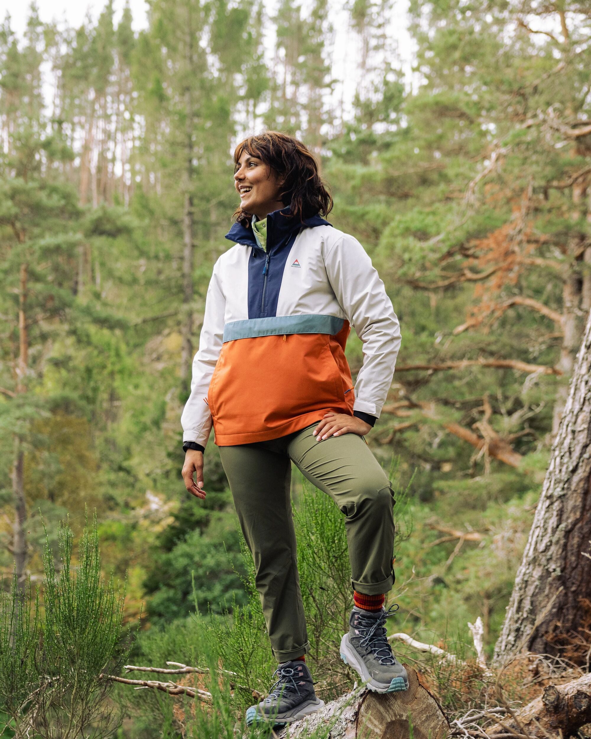 Skyline Recycled Waterproof Anorak - Burnt Orange/Birch - Lifestyle