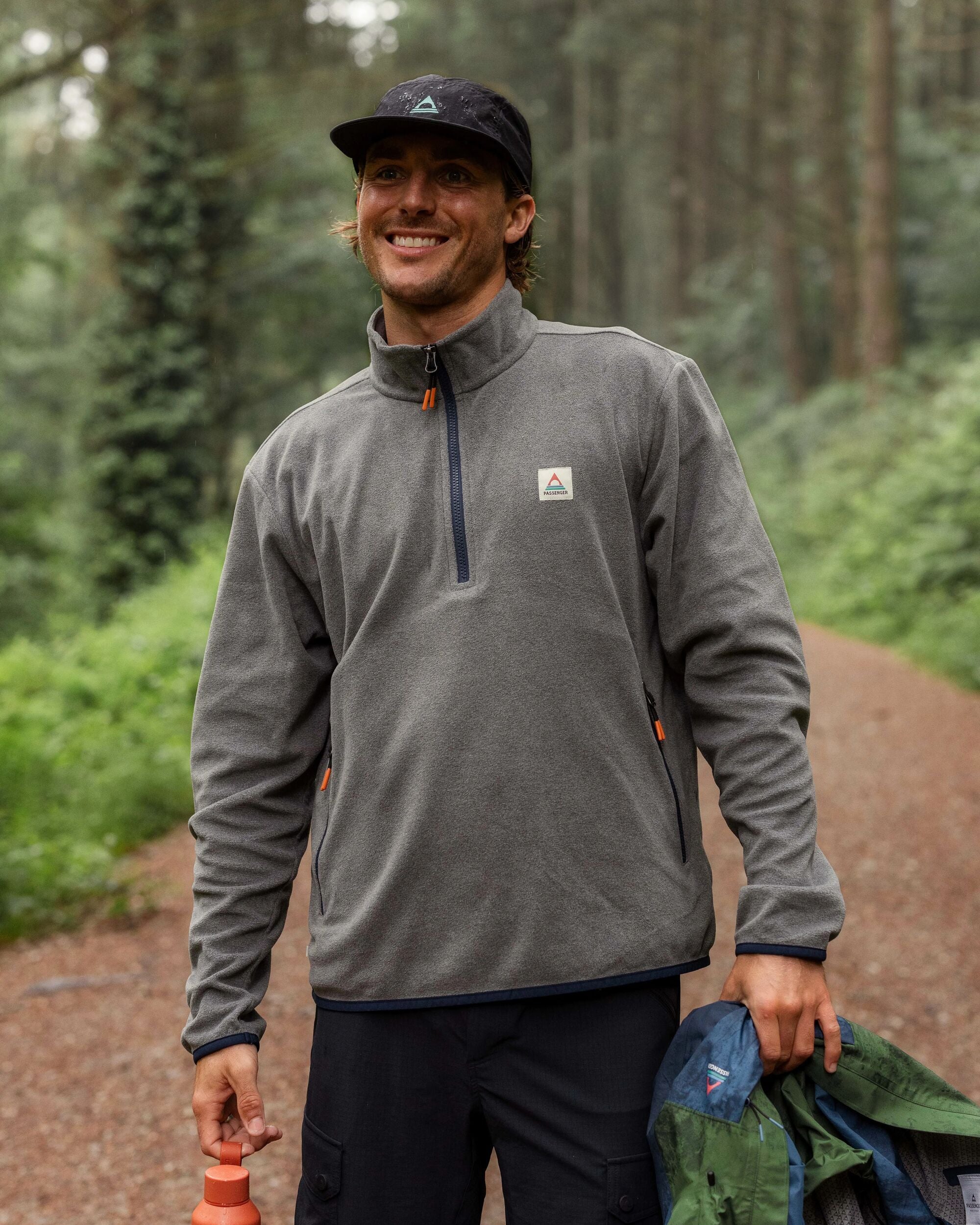 Switchback Recycled Micro Polartec® Fleece - Grey Marl 2 - Lifestyle