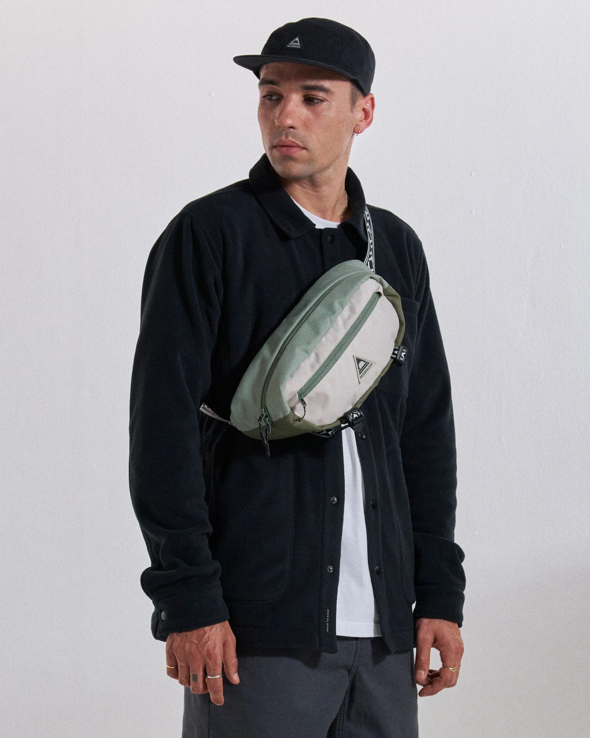 Boondocker Hip Pack - Pistachio/Misty Grey - Studio Model - Male