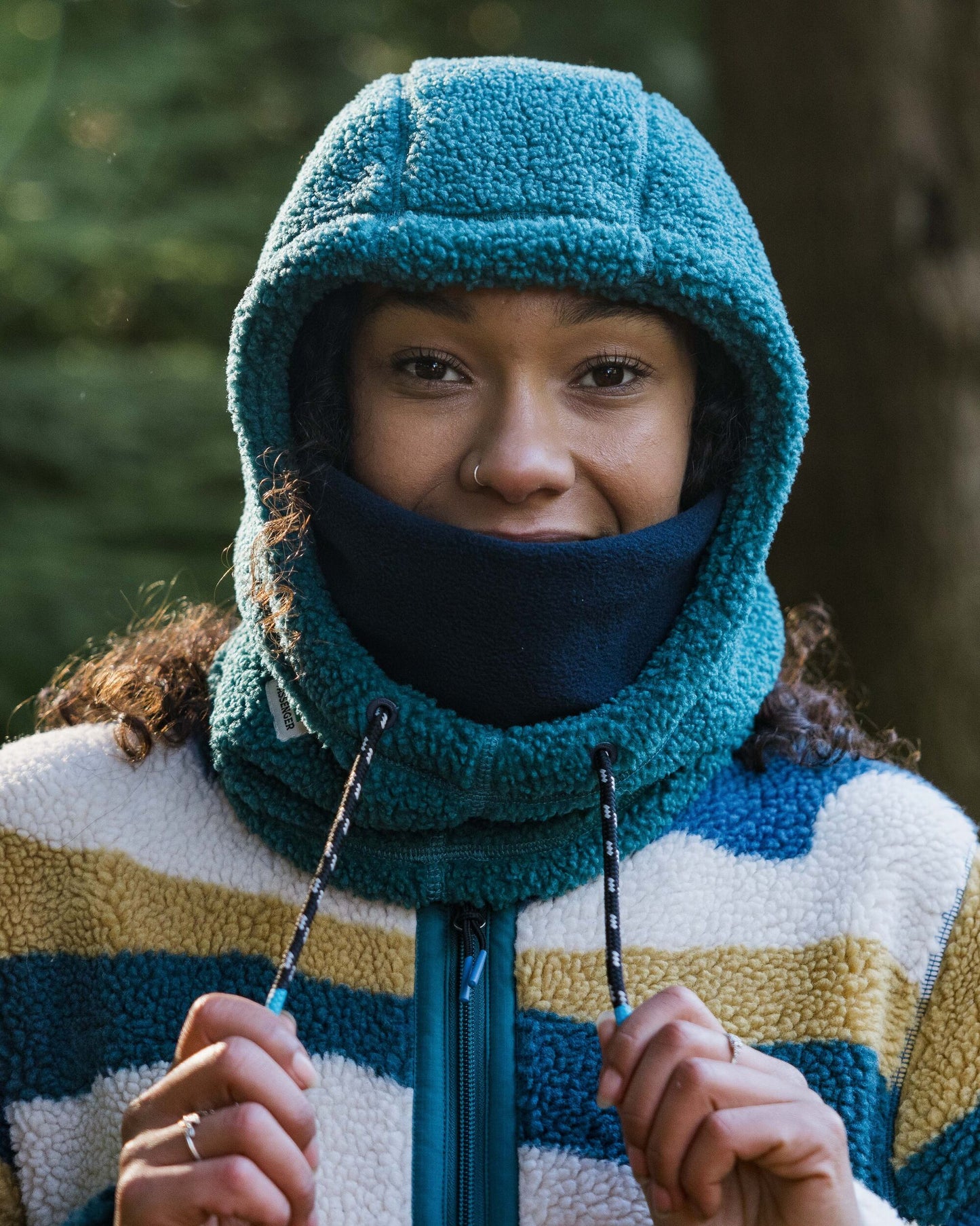 Snowdrift Recycled Fleece Hood - Mediterranean - Lifestyle - Female