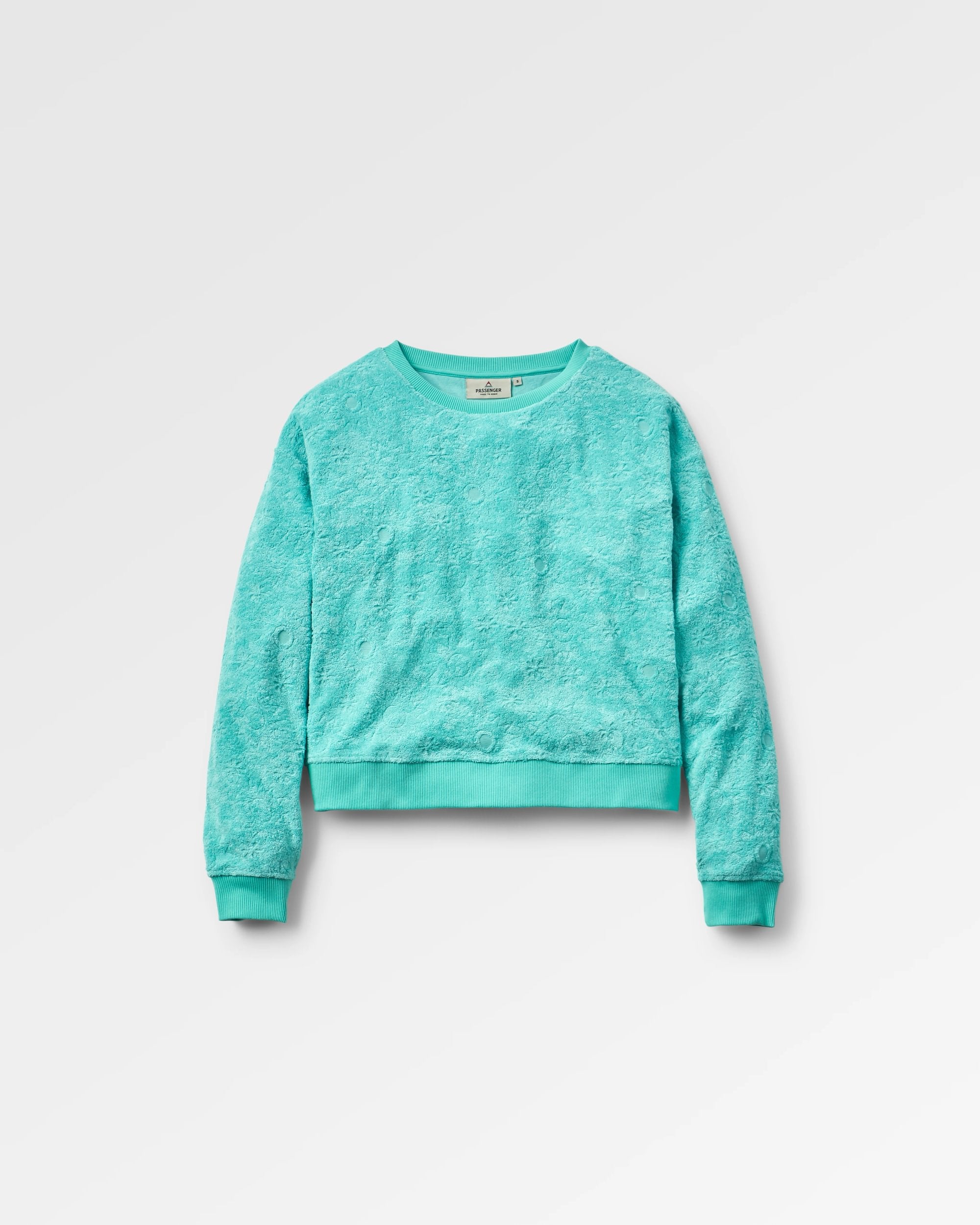 Vibes Textured LS Top - Aqua - Flatlay