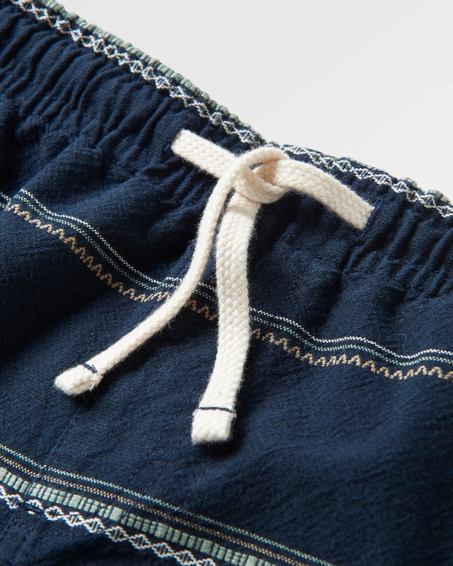 Drifter Organic Cotton Jacquard Short - Deep Navy Jacquard Stripe - Flatlay