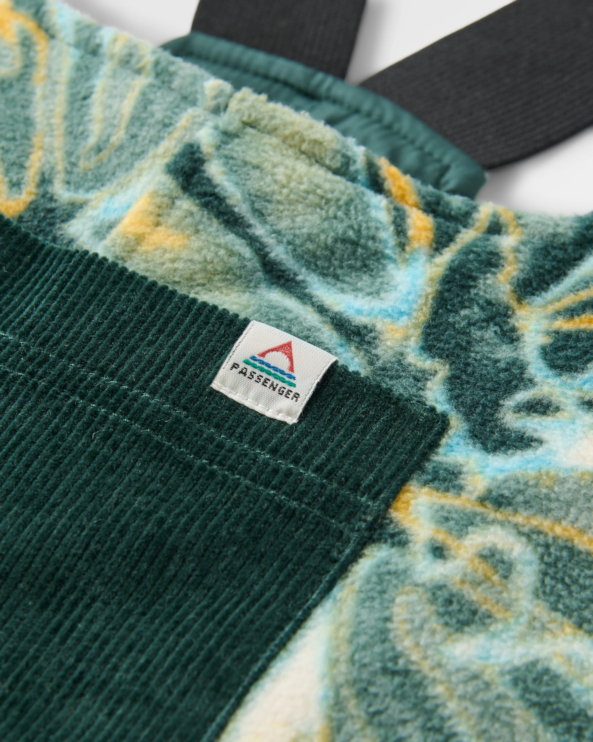 Ace Recycled Polar Fleece Dungarees - Frost Dark Fern - Flatlay