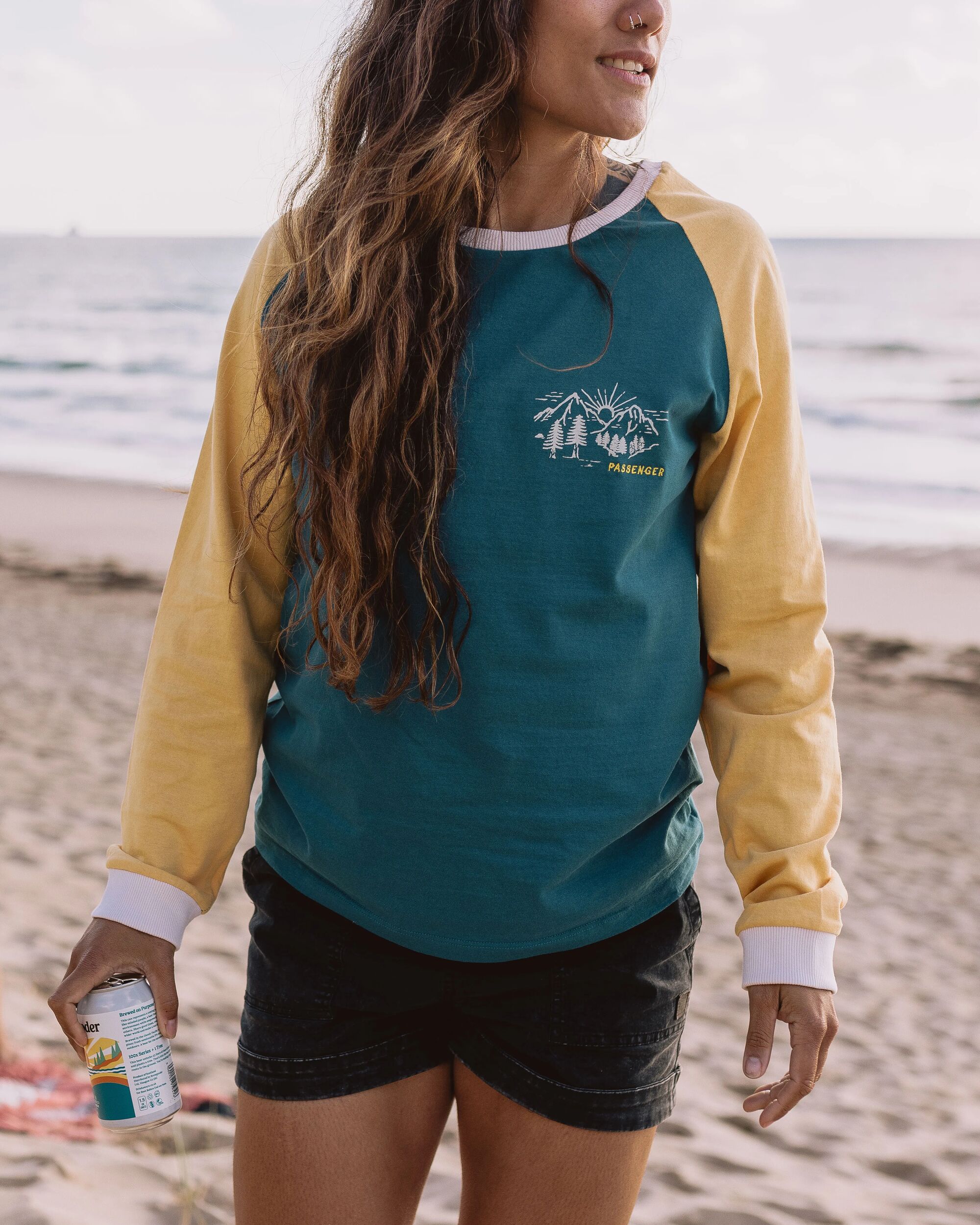 Riser Recycled Cotton LS T-Shirt - Blue Coral - Lifestyle