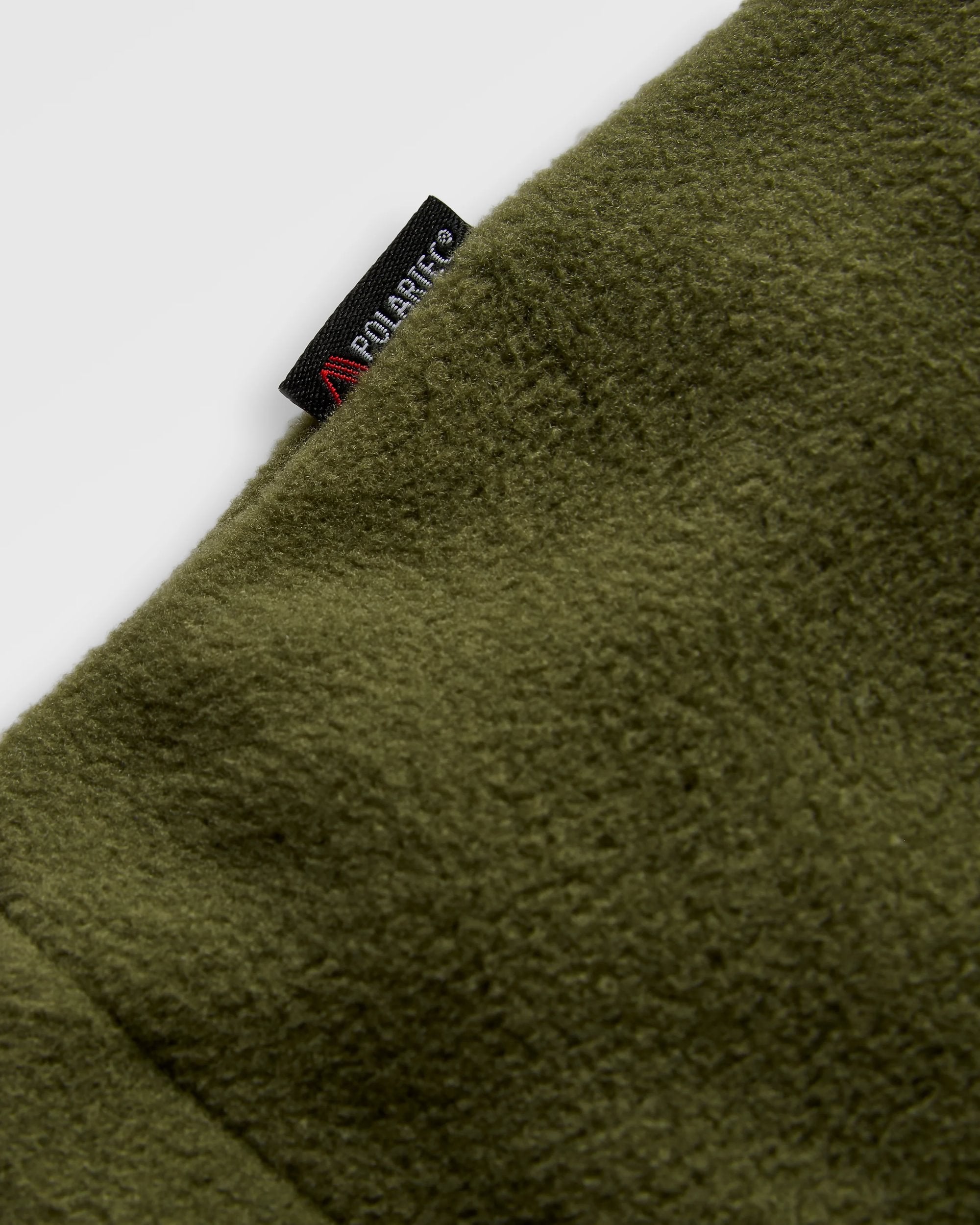 Woodland Hoodless 1/2 Zip Recycled Polartec® Fleece - Grey Marl/Khaki - Flatlay