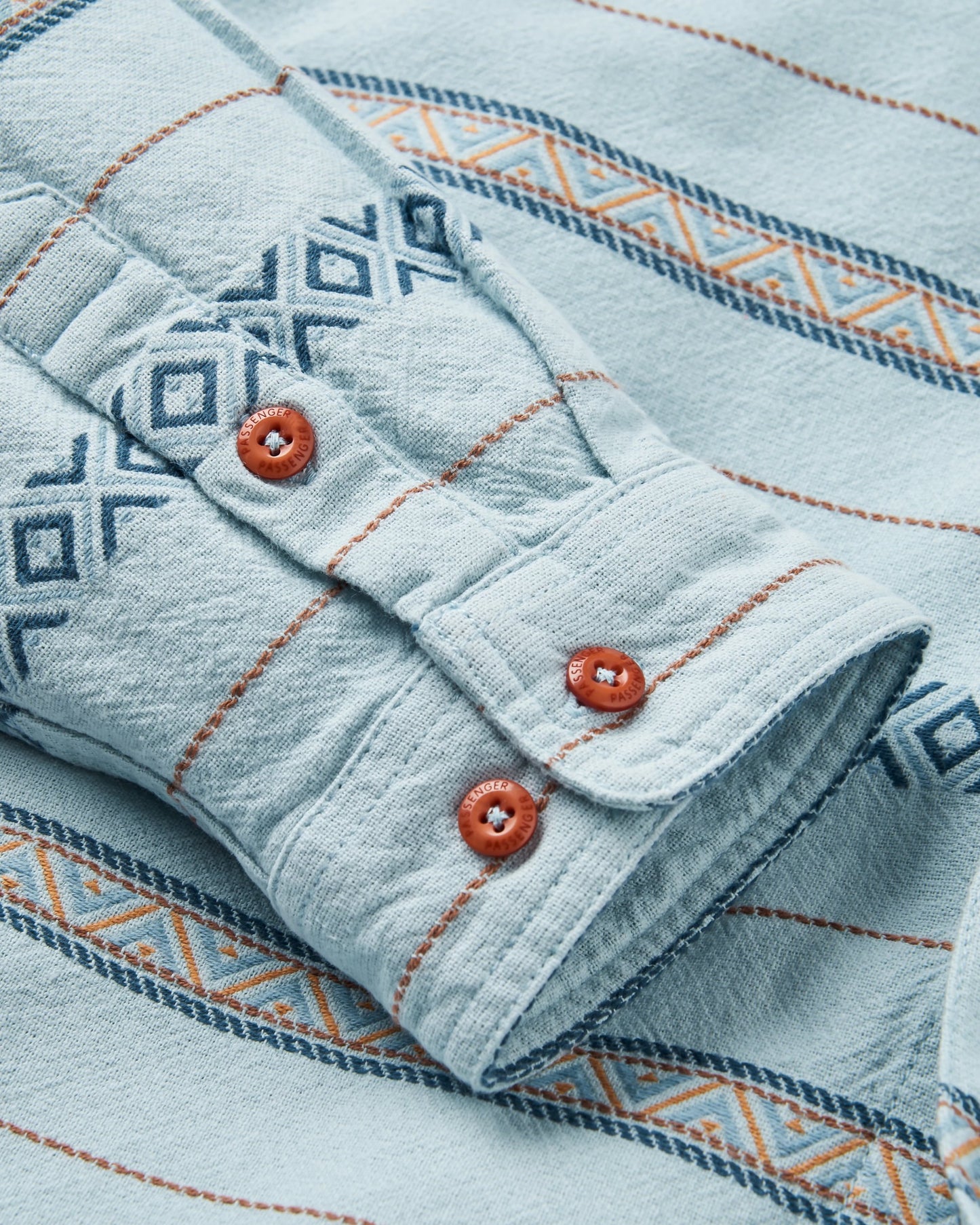 Voyage Jacquard Shirt - Ice Blue Jacquard - Flatlay