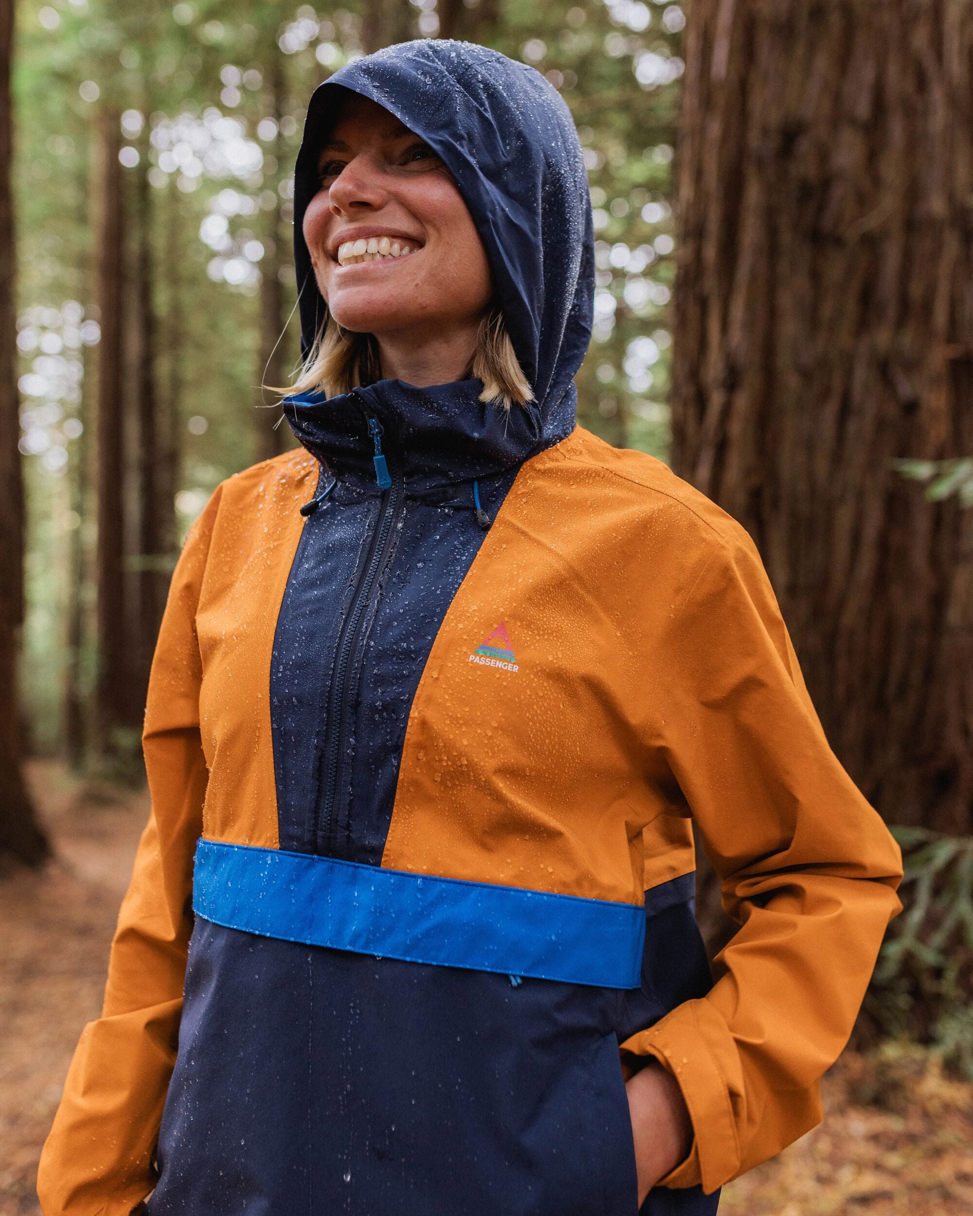 Skyline Recycled Waterproof Anorak - Sunrise Orange - Lifestyle