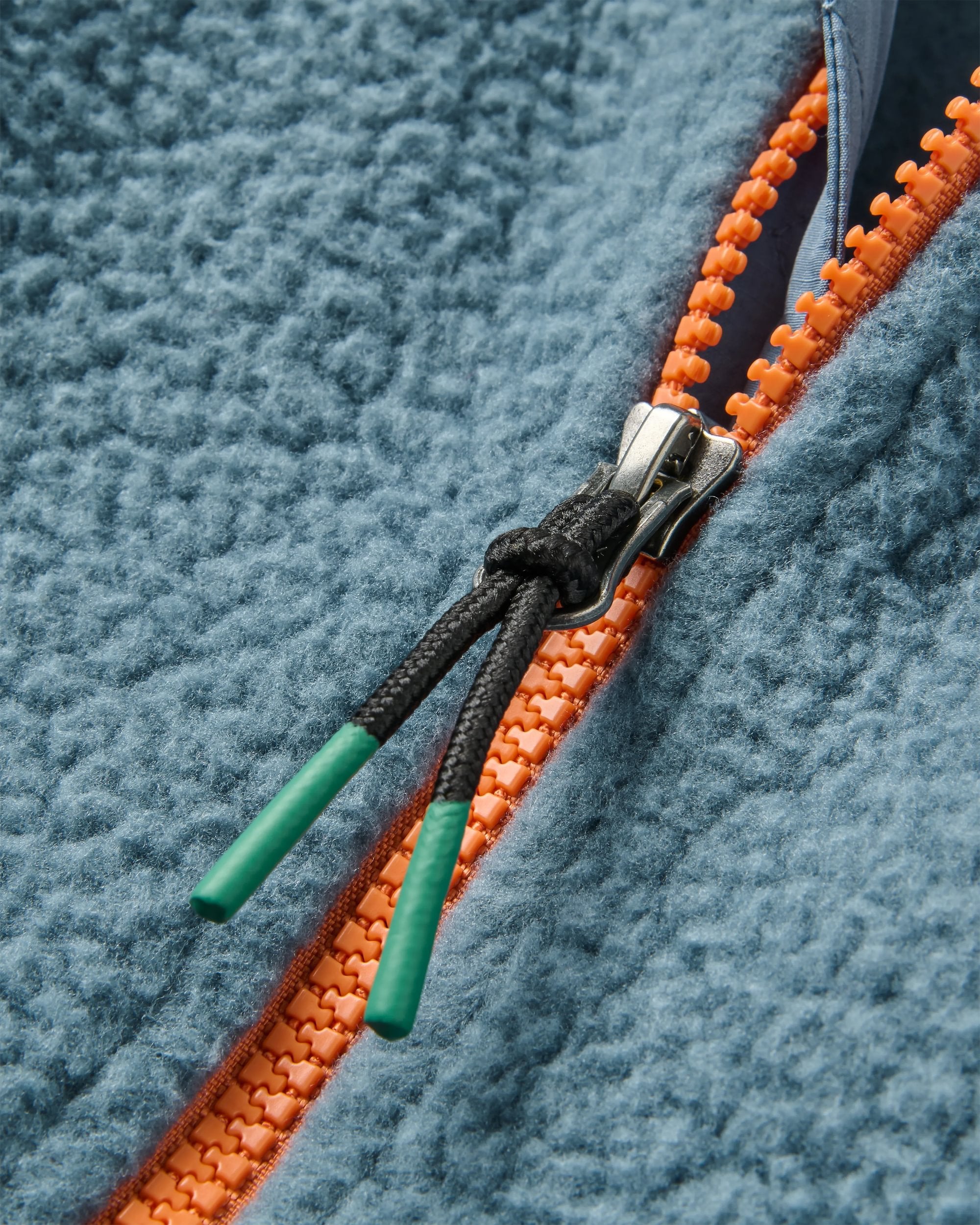 Maine 1/2 Zip Recycled Sherpa Fleece - Stormy Blue/Dark Denim - Flatlay