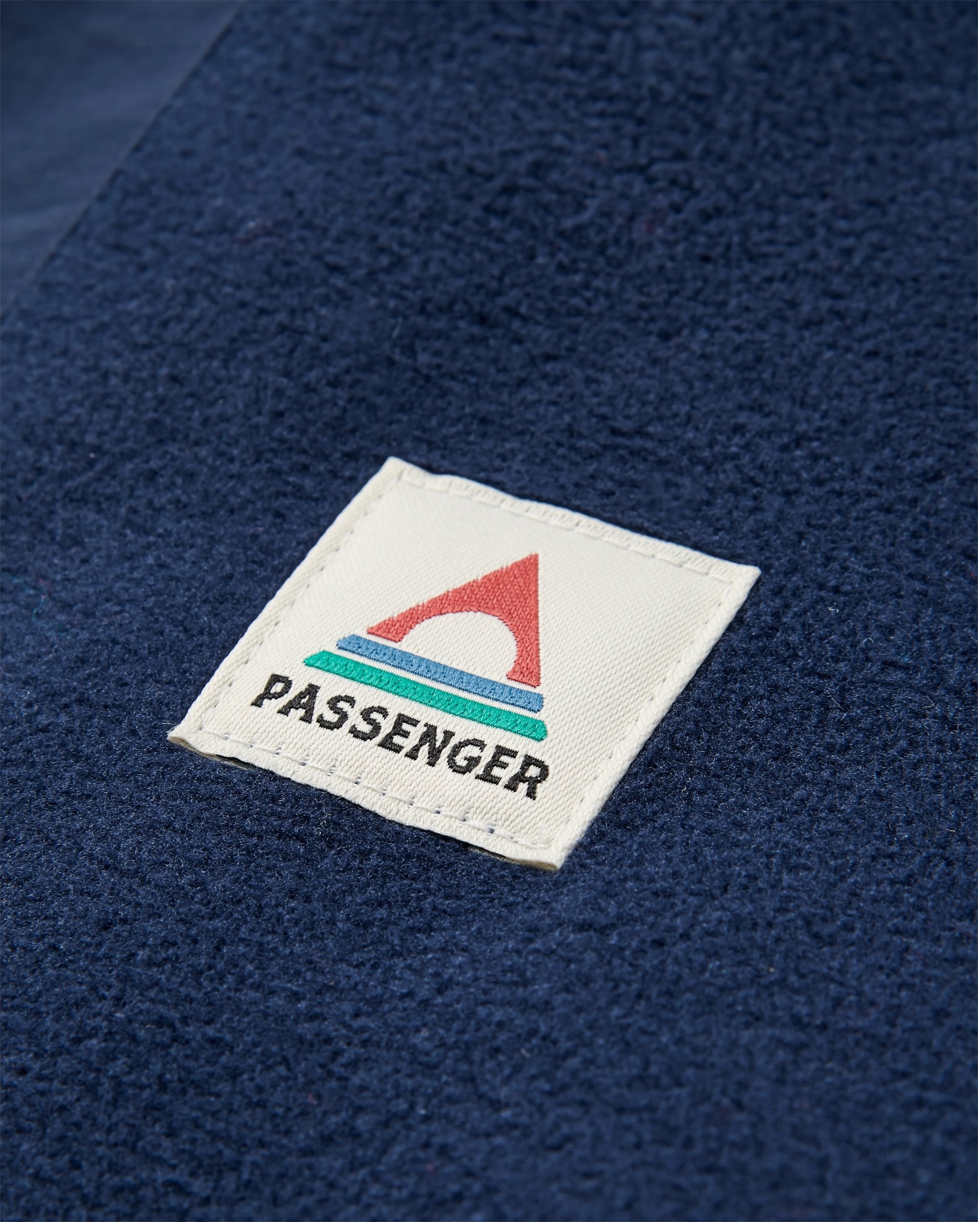 Woodland Hoodless Recycled Polartec® Fleece - Rich Navy/Dark Denim - Flatlay