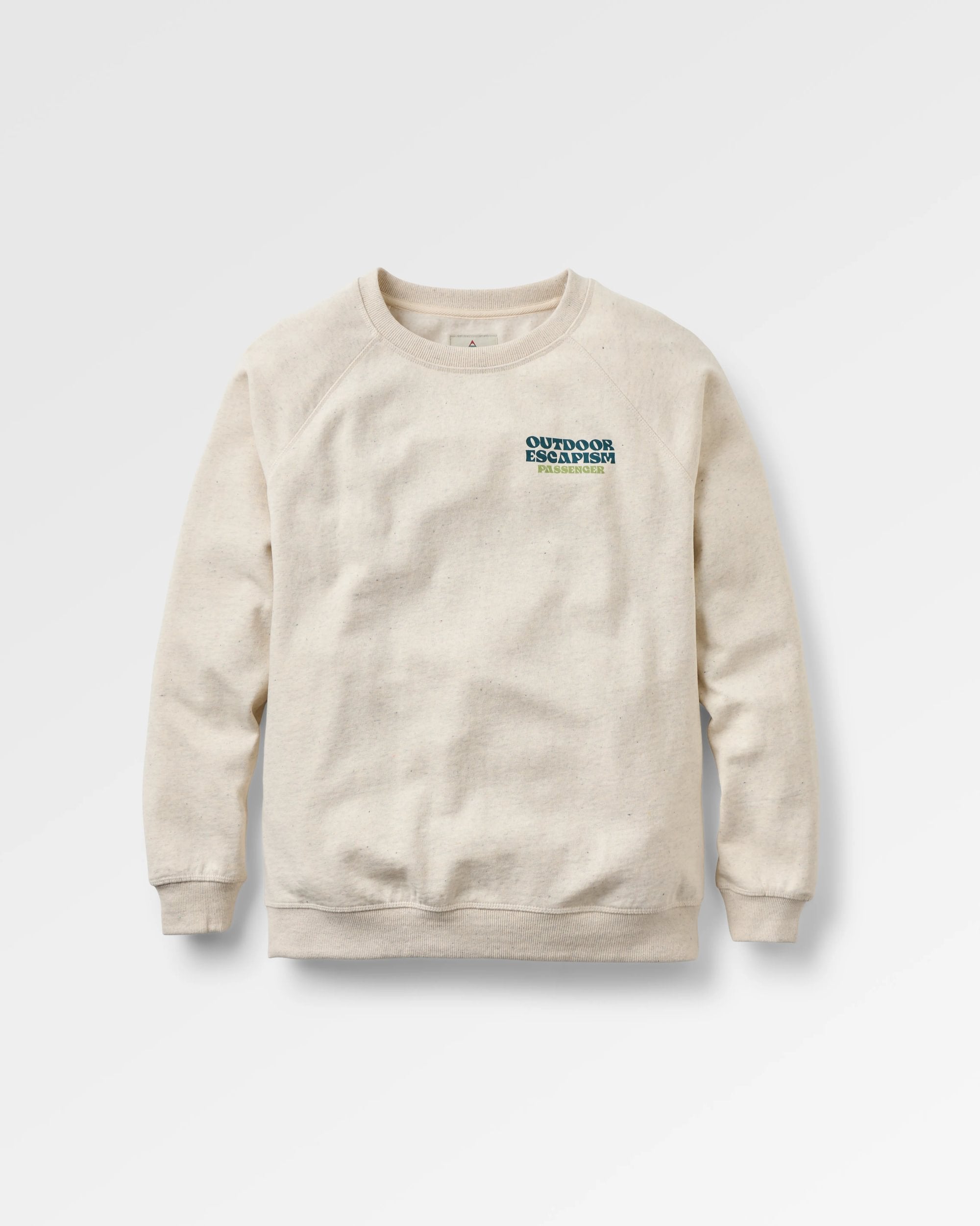 Patch Recycled Cotton Sweatshirt - Milky Marl - Flatlay