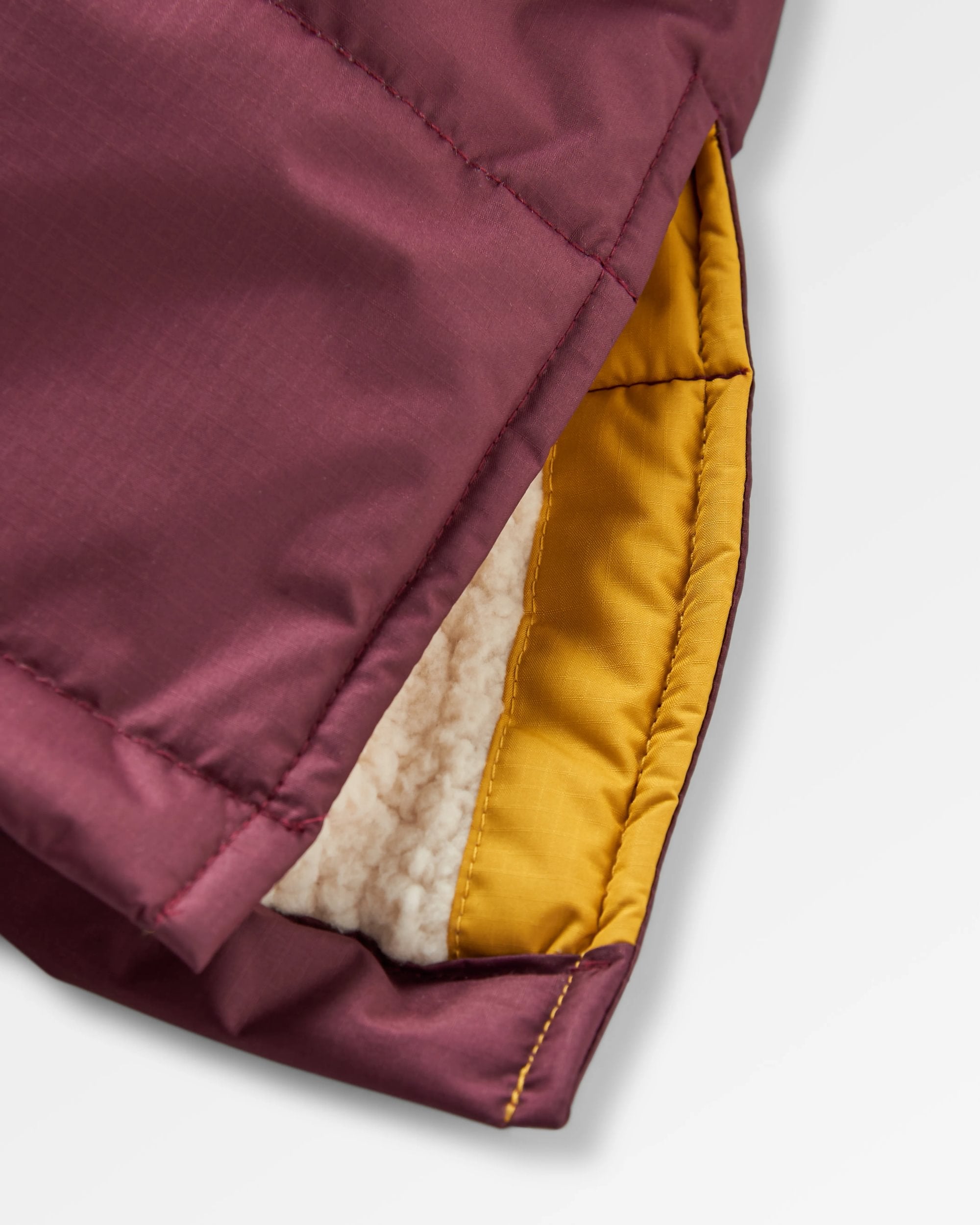 Waves Recycled Sherpa Lined Changing Robe - Fig/Heritage Yellow - Flatlay