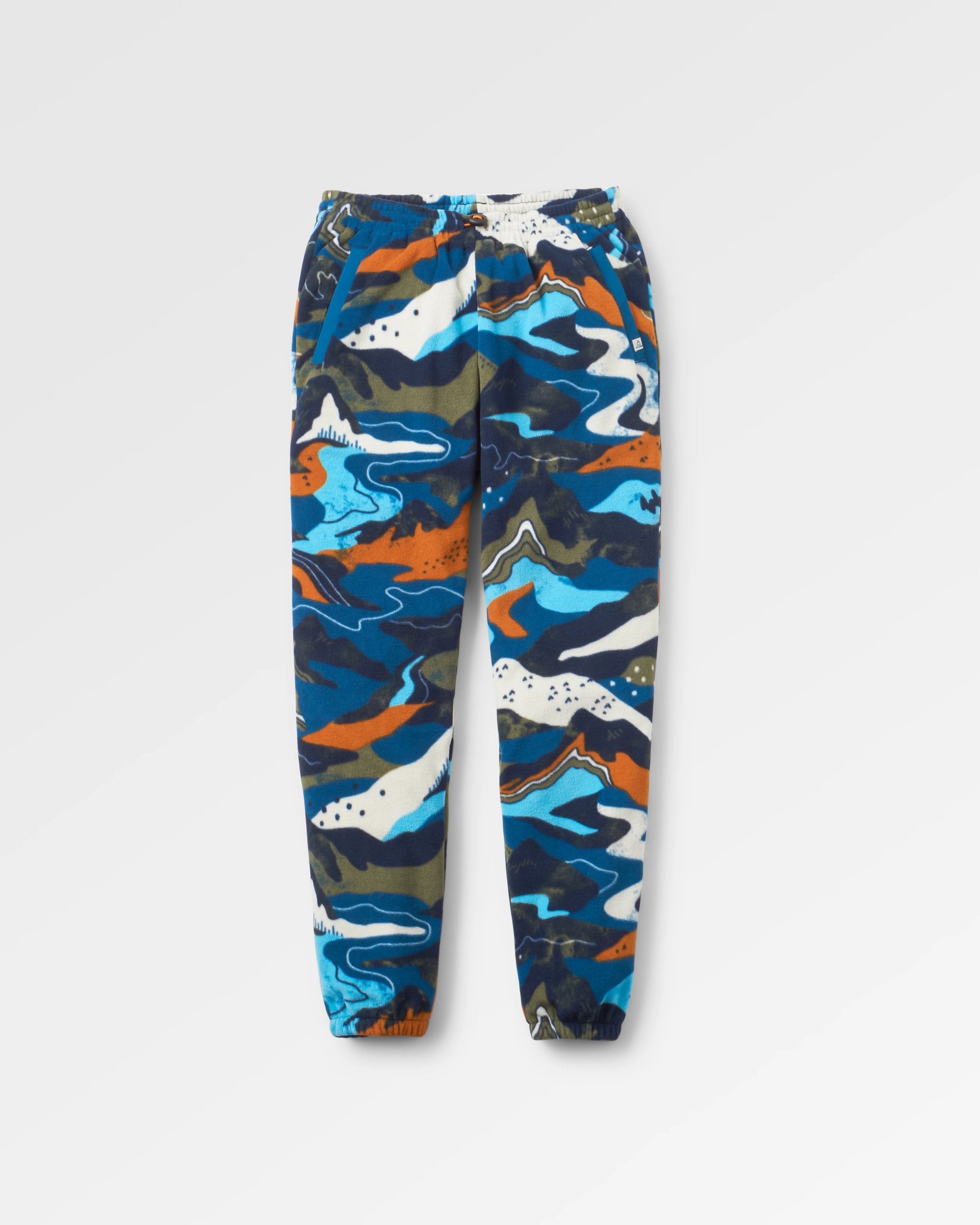 Ace Recycled Polar Fleece Joggers - Adventure Tidal Blue - Flatlay