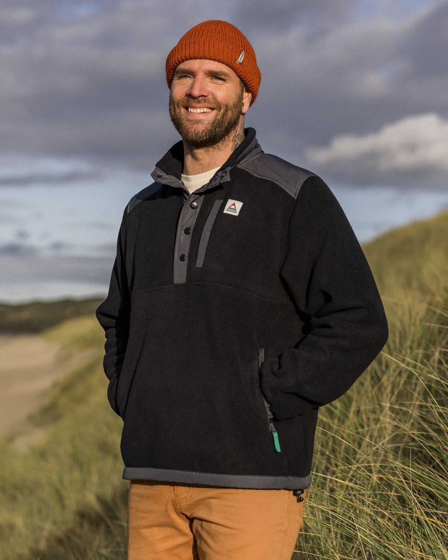Solace Recycled Sherpa-Lined Polar Fleece - Black - Lifestyle