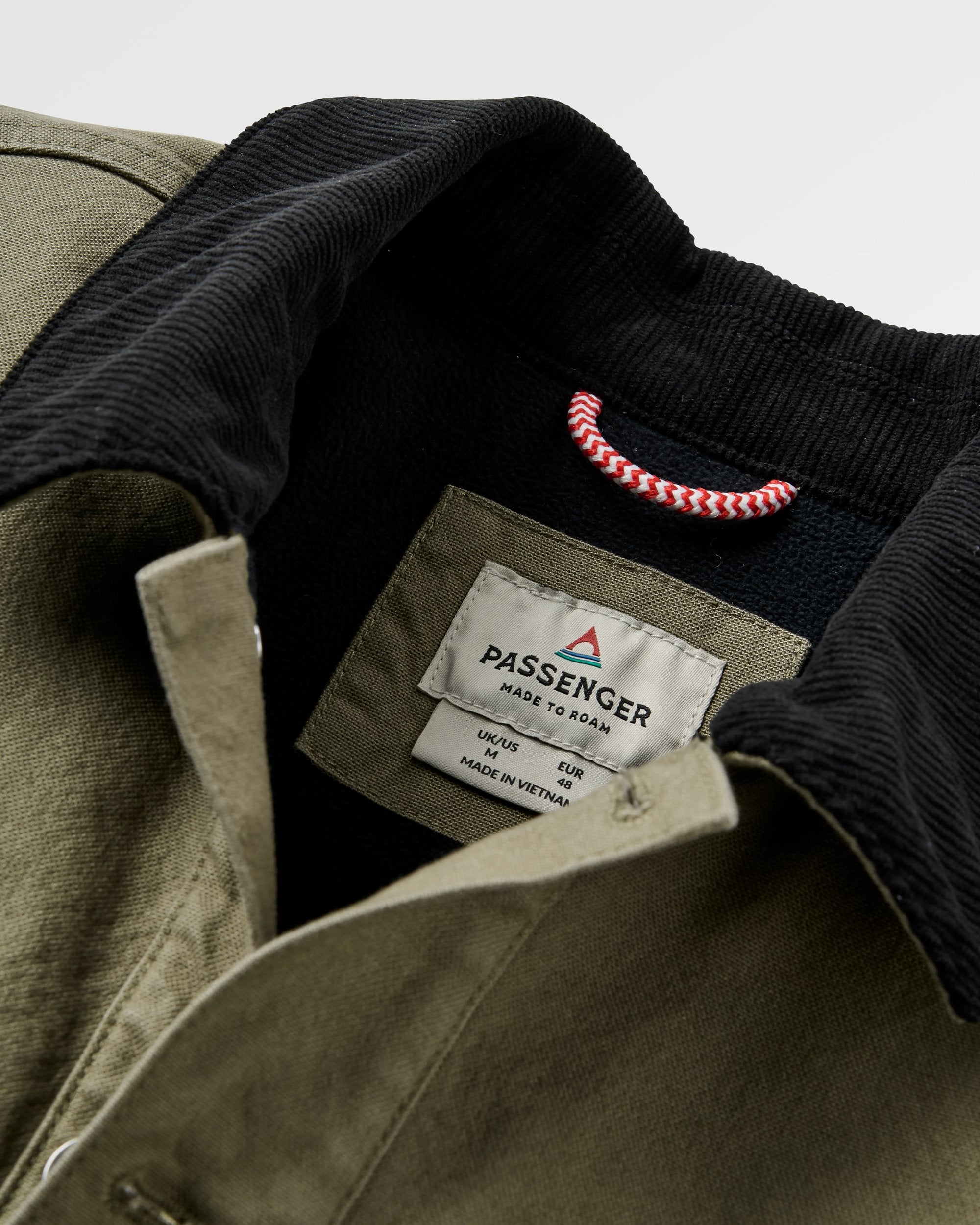 Vantage Lined Organic Cotton Canvas Jacket - Dusty Olive - Flatlay