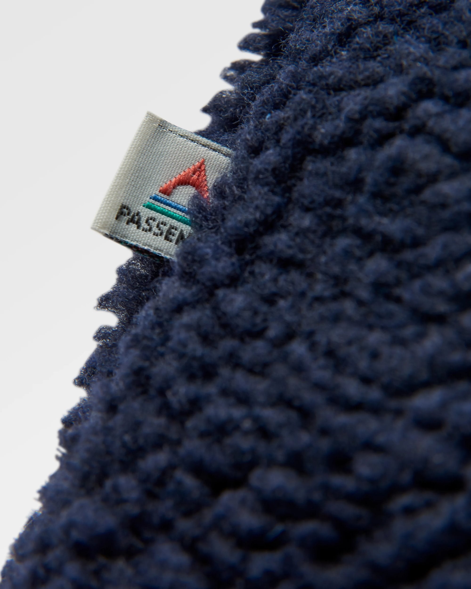 Clover Recycled Cotton-Lined Sherpa Fleece - Deep Navy - Flatlay