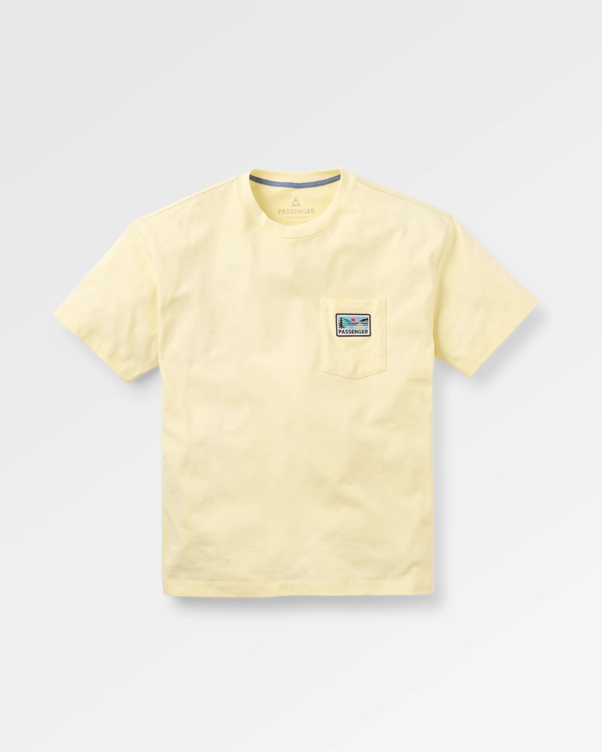 Roamer Patch Relaxed Fit T-Shirt - Pale Yellow - Flatlay