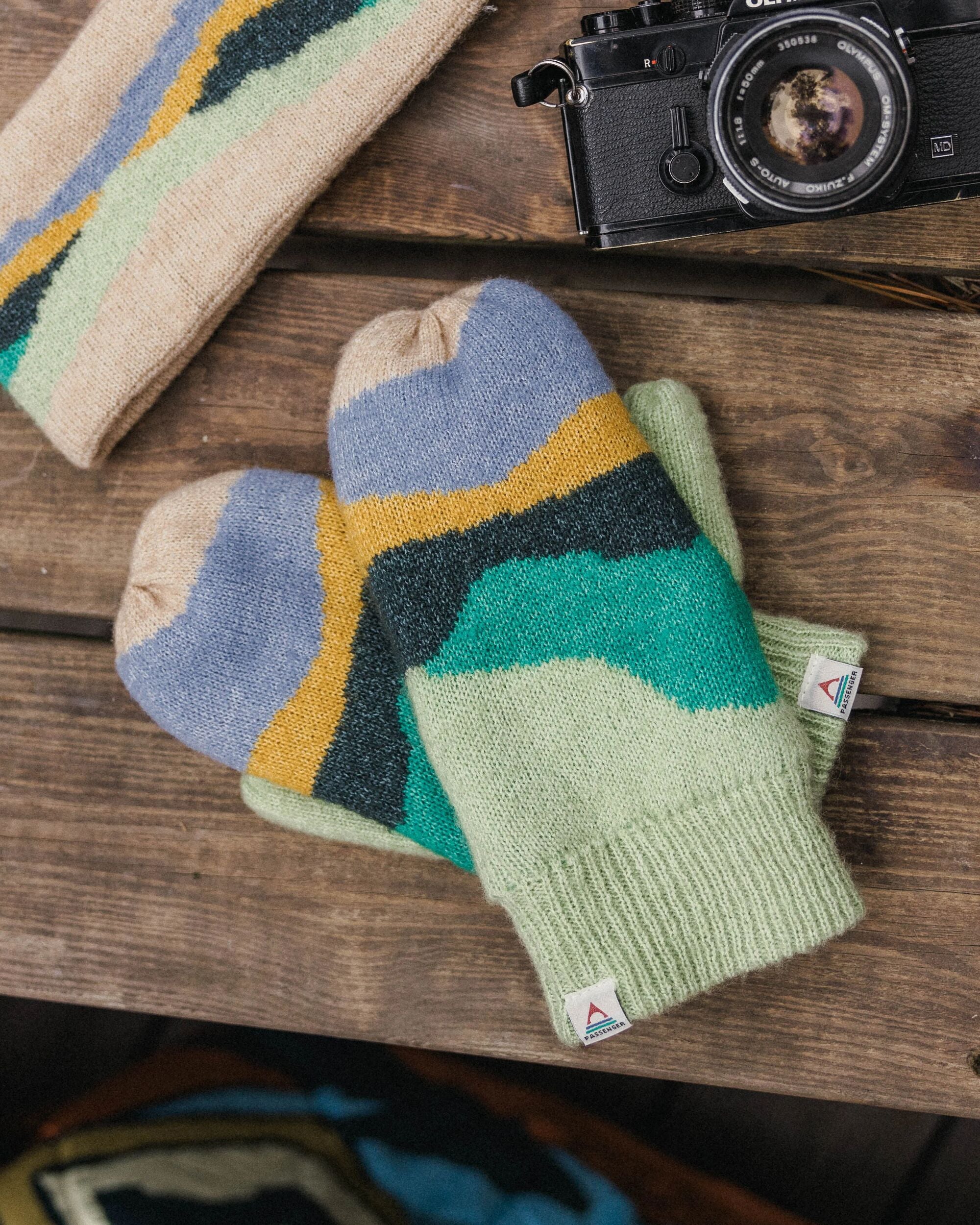 Scenic Recycled Fleece Lined Mittens - Scenic Dark Fern - Lifestyle