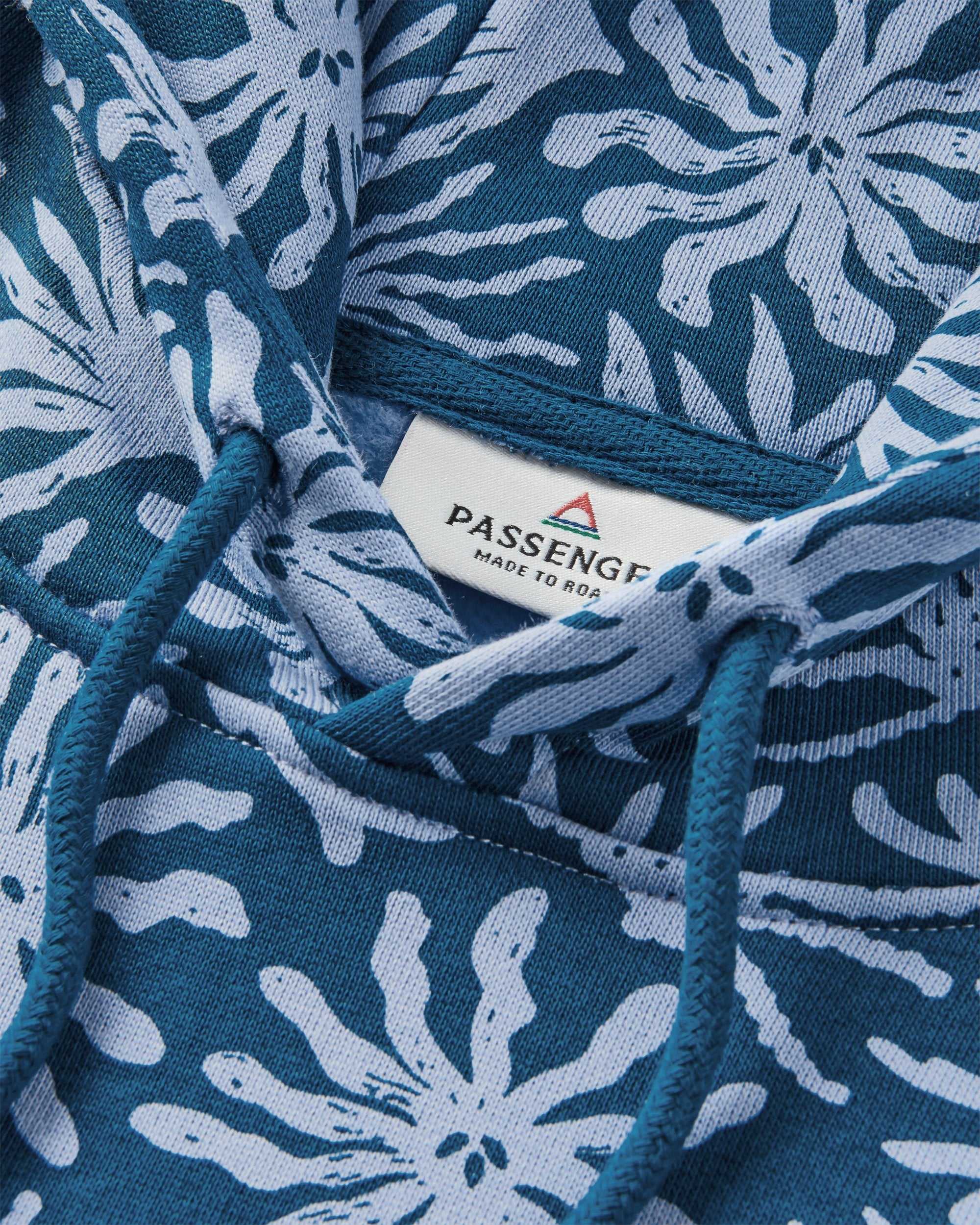 Arame Organic Cotton Hoodie - Seaweed Blue Steel - Flatlay