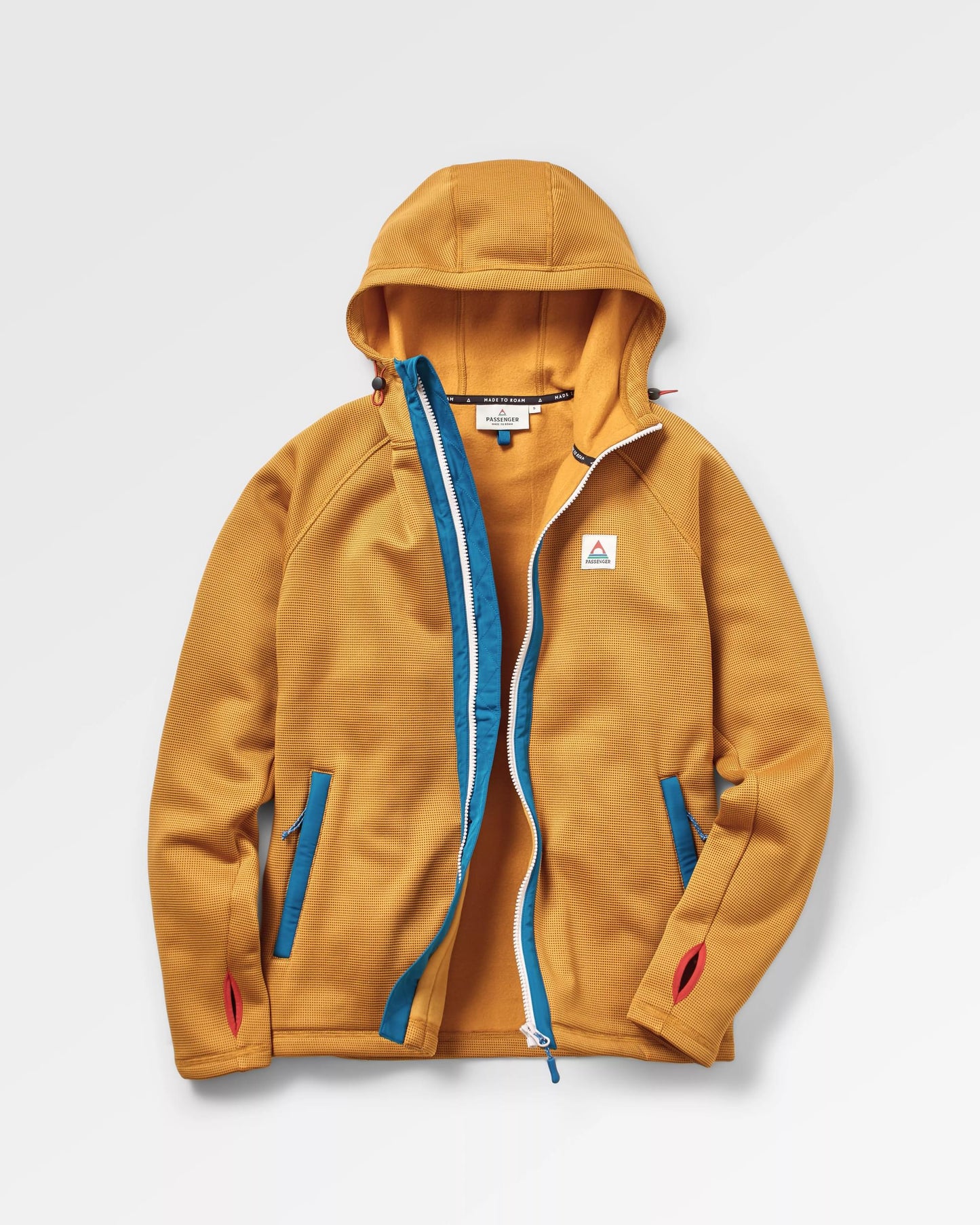 Slope Hooded Recycled Fleece - Dusty Ochre - Flatlay