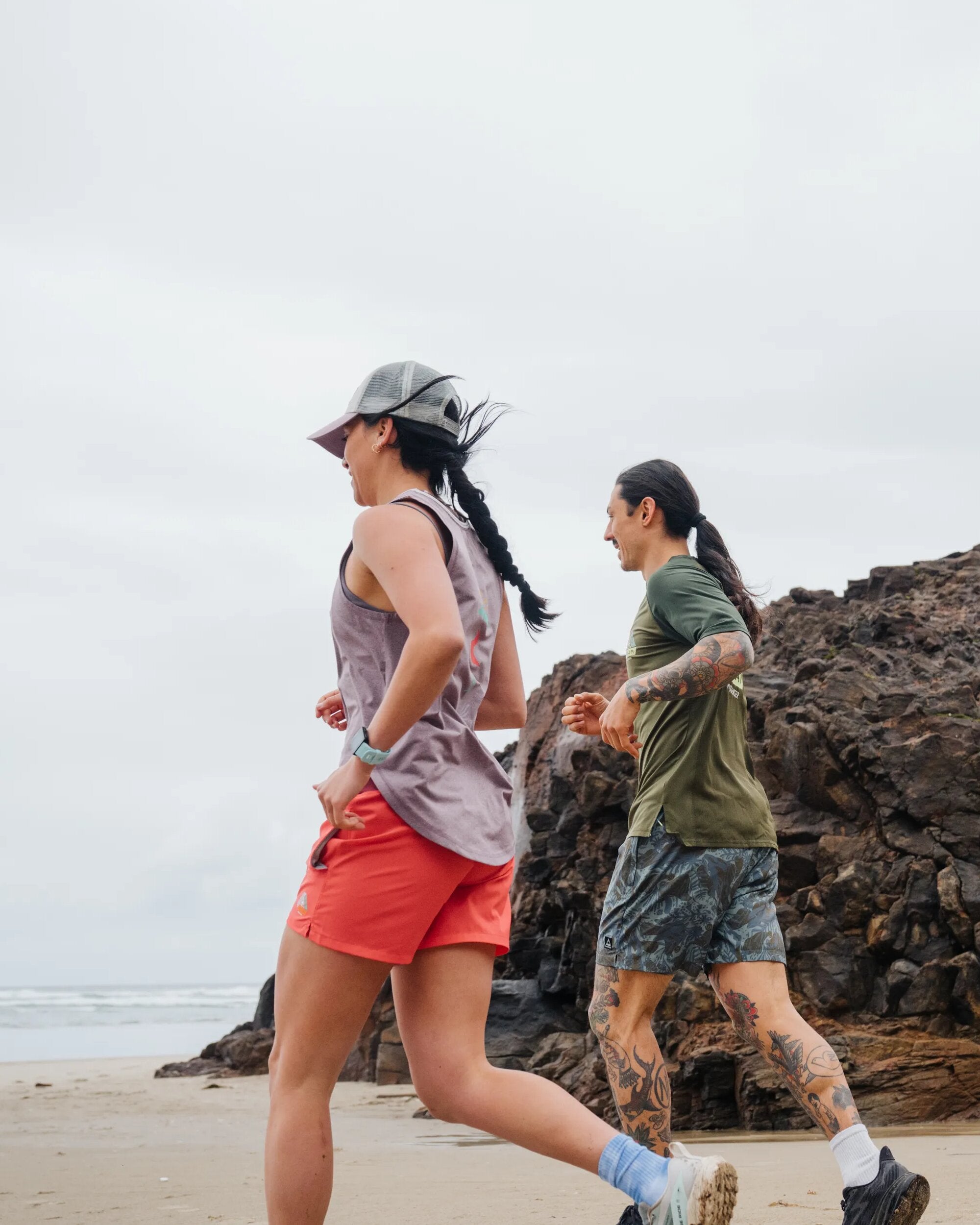 Sandune Recycled Trail Short - Abstract Seaweed Pistachio - Lifestyle