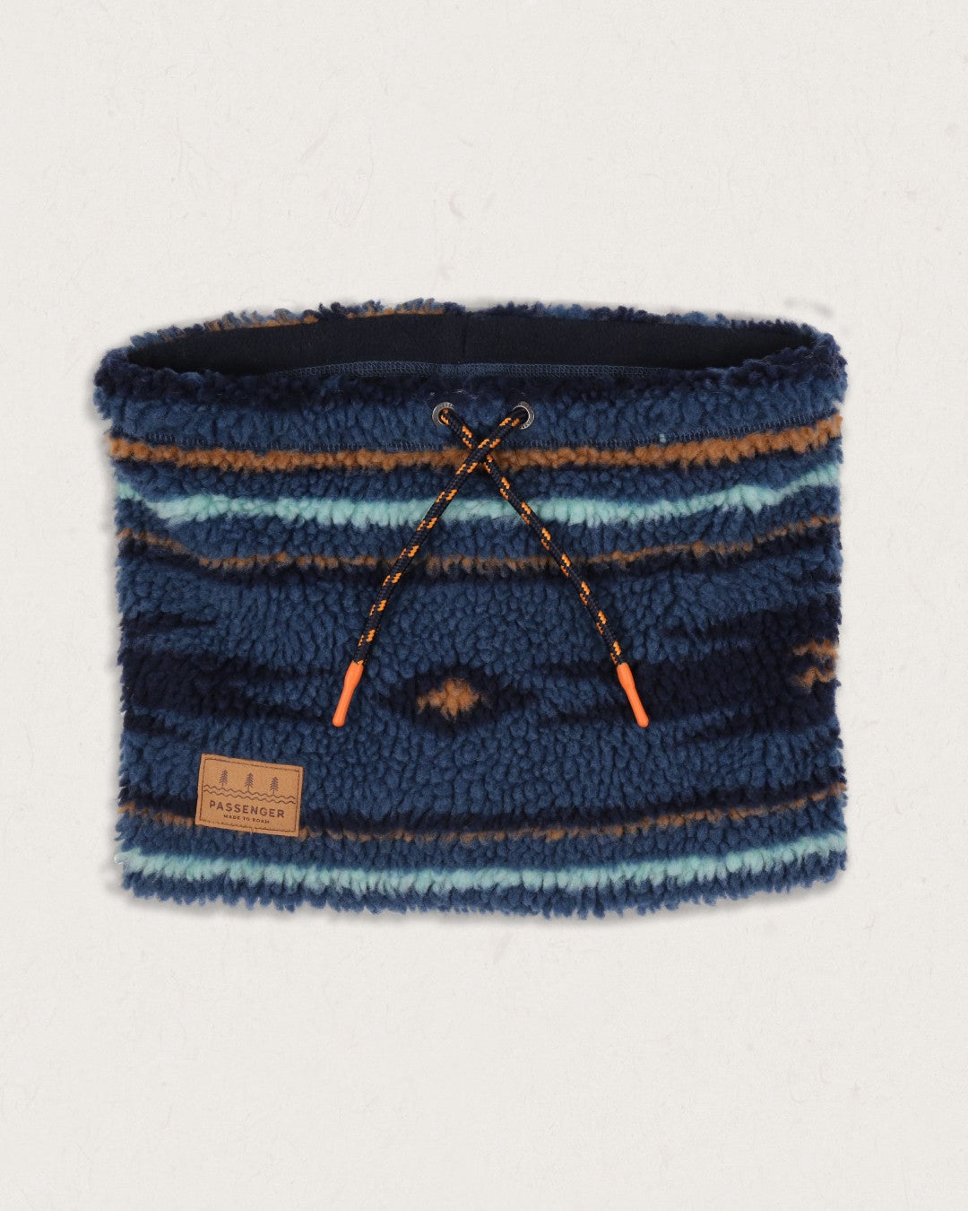 Mulled Recycled Sherpa Fleece Snood - Blue Coral Geo Pattern